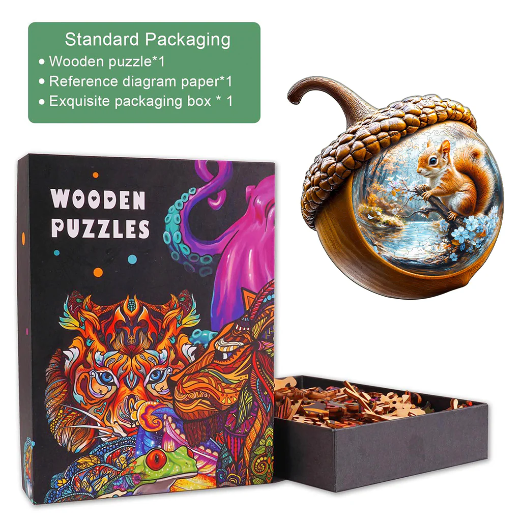 Acorn squirrel Wooden Jigsaw Puzzle - Image 6