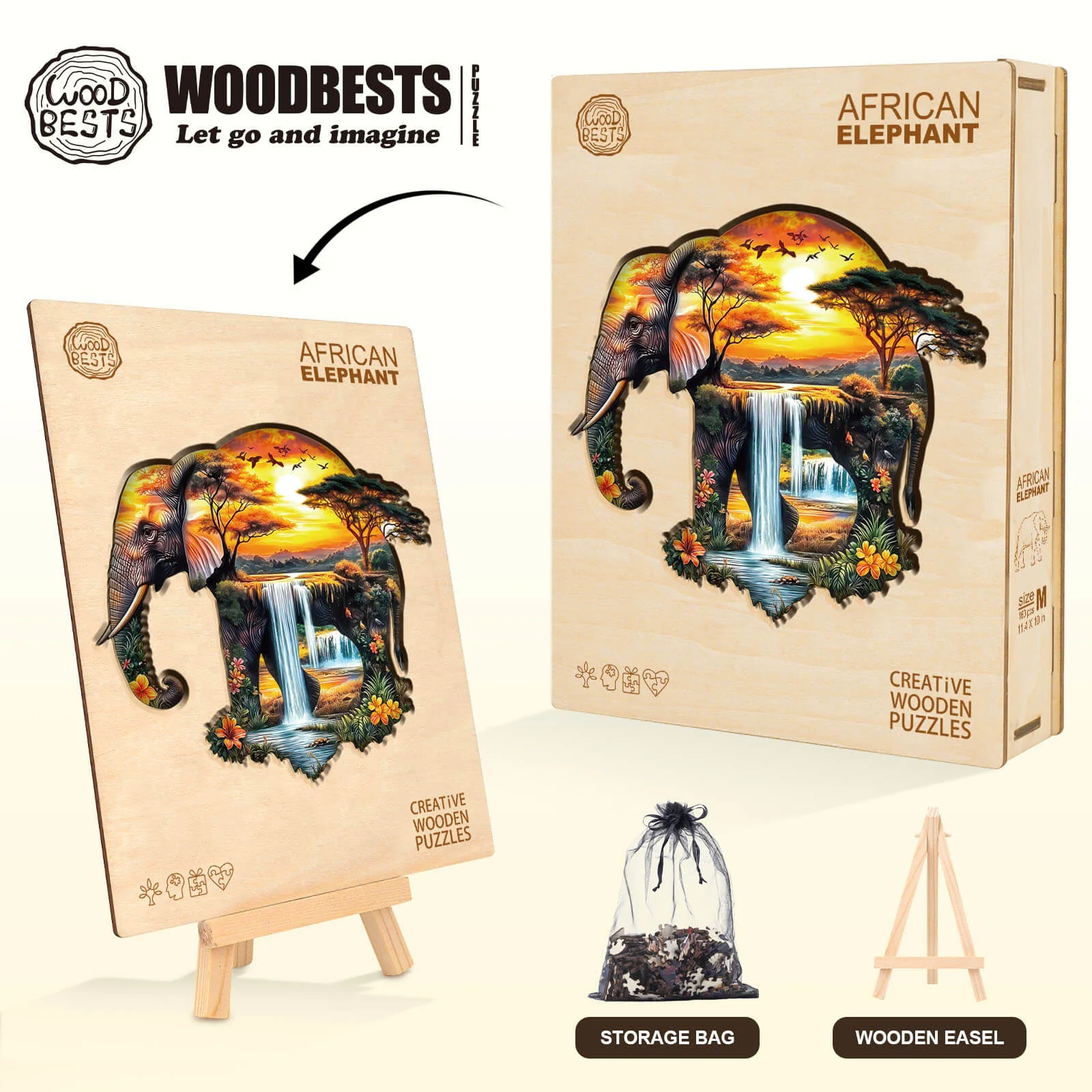African elephant Wooden Jigsaw Puzzle - Image 6