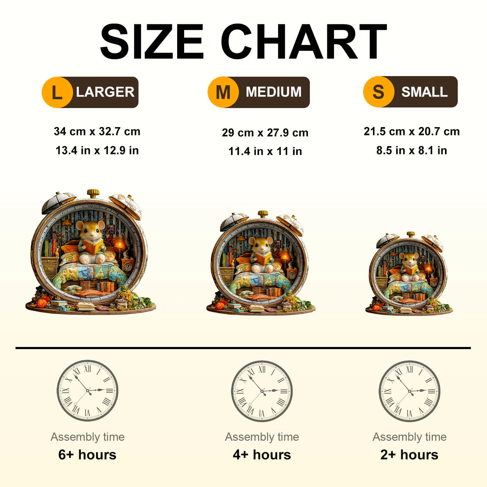 Alarm clock mouse Wooden Jigsaw Puzzle - Image 9
