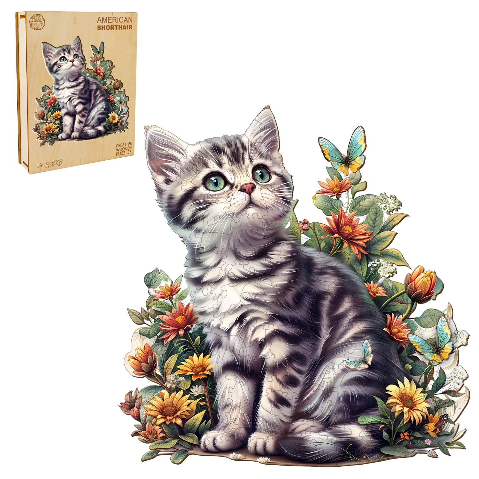 American Shorthair Wooden Jigsaw Puzzle - Image 3