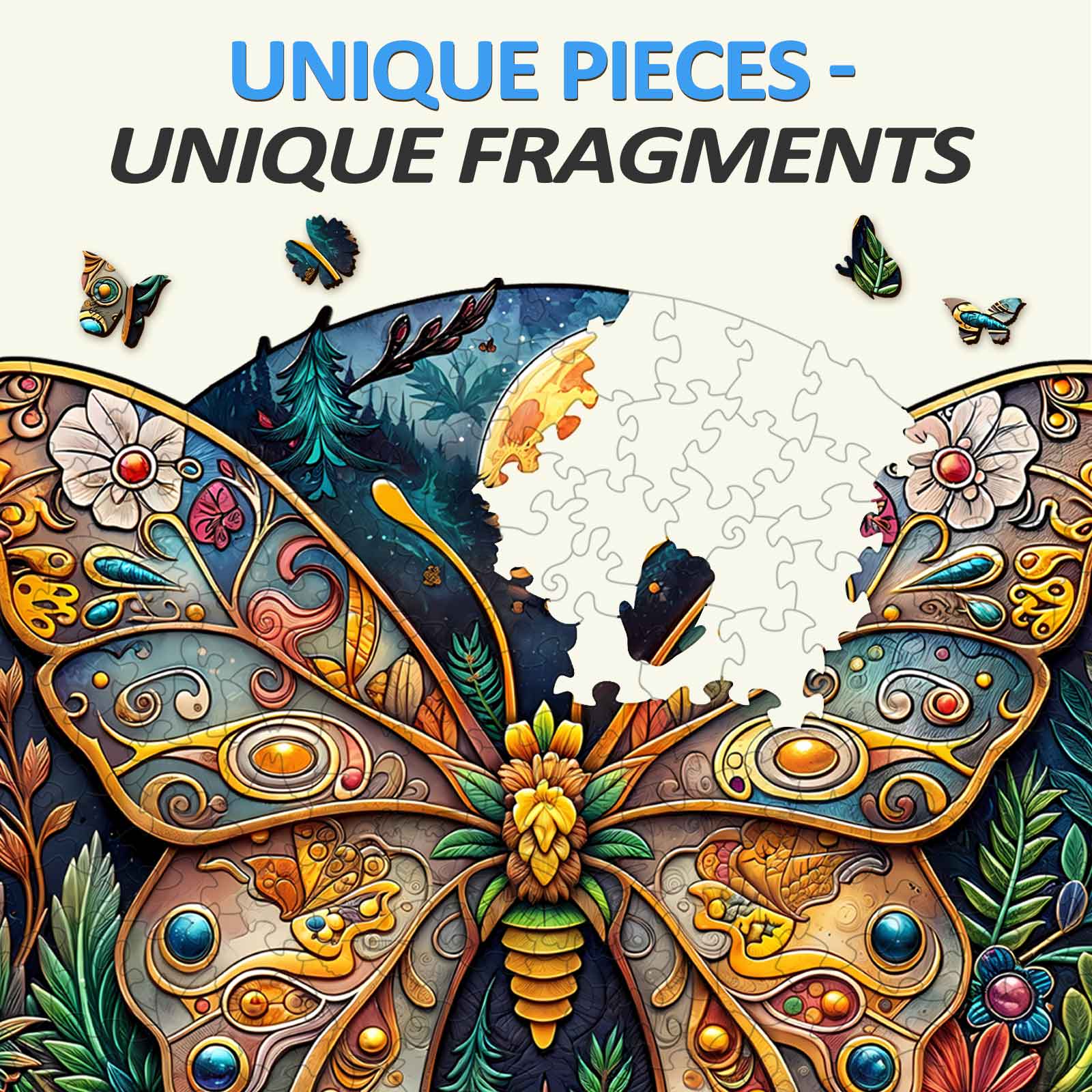 Ancient Butterfly-1 Wooden Jigsaw Puzzle - Image 3