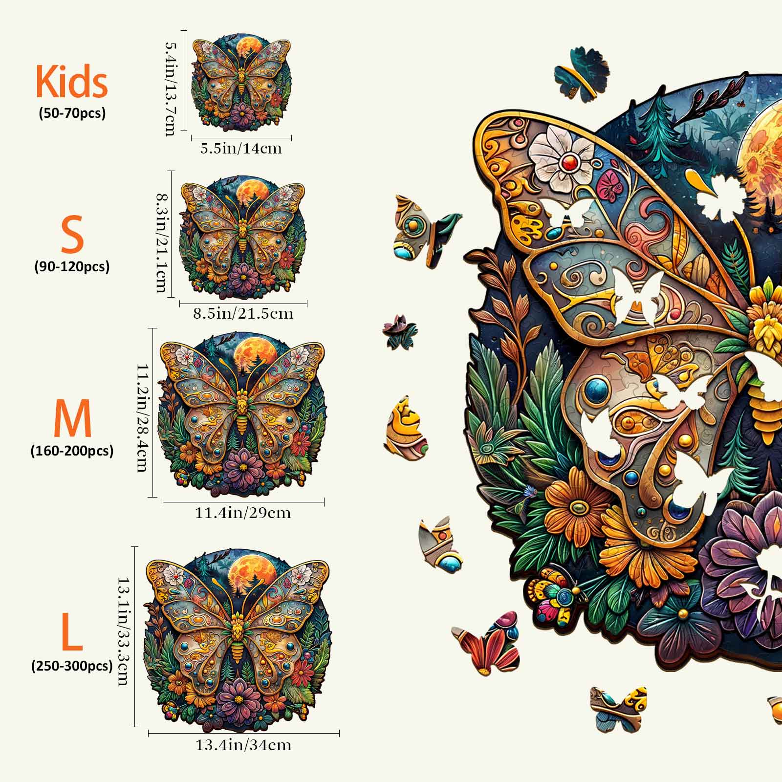 Ancient Butterfly-1 Wooden Jigsaw Puzzle - Image 4