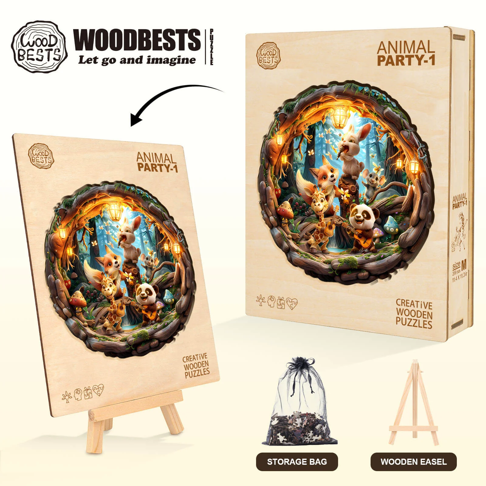 Animal party-1 Wooden Jigsaw Puzzle - Image 6