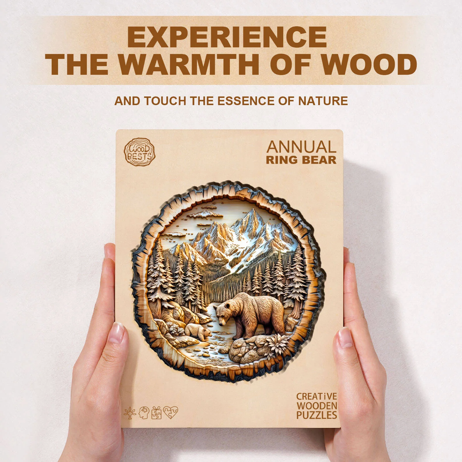Annual ring Bear Wooden Jigsaw Puzzle - Image 3
