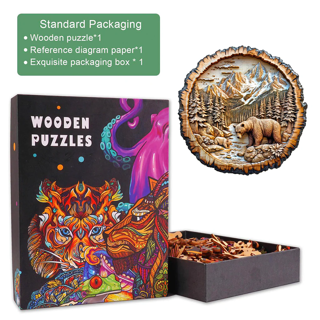 Annual ring Bear Wooden Jigsaw Puzzle - Image 5