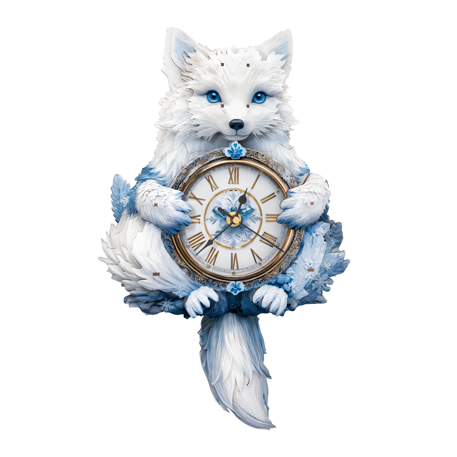 Arctic Fox– DIY Wooden Clock, 3D Puzzle Craft Kit - Image 4