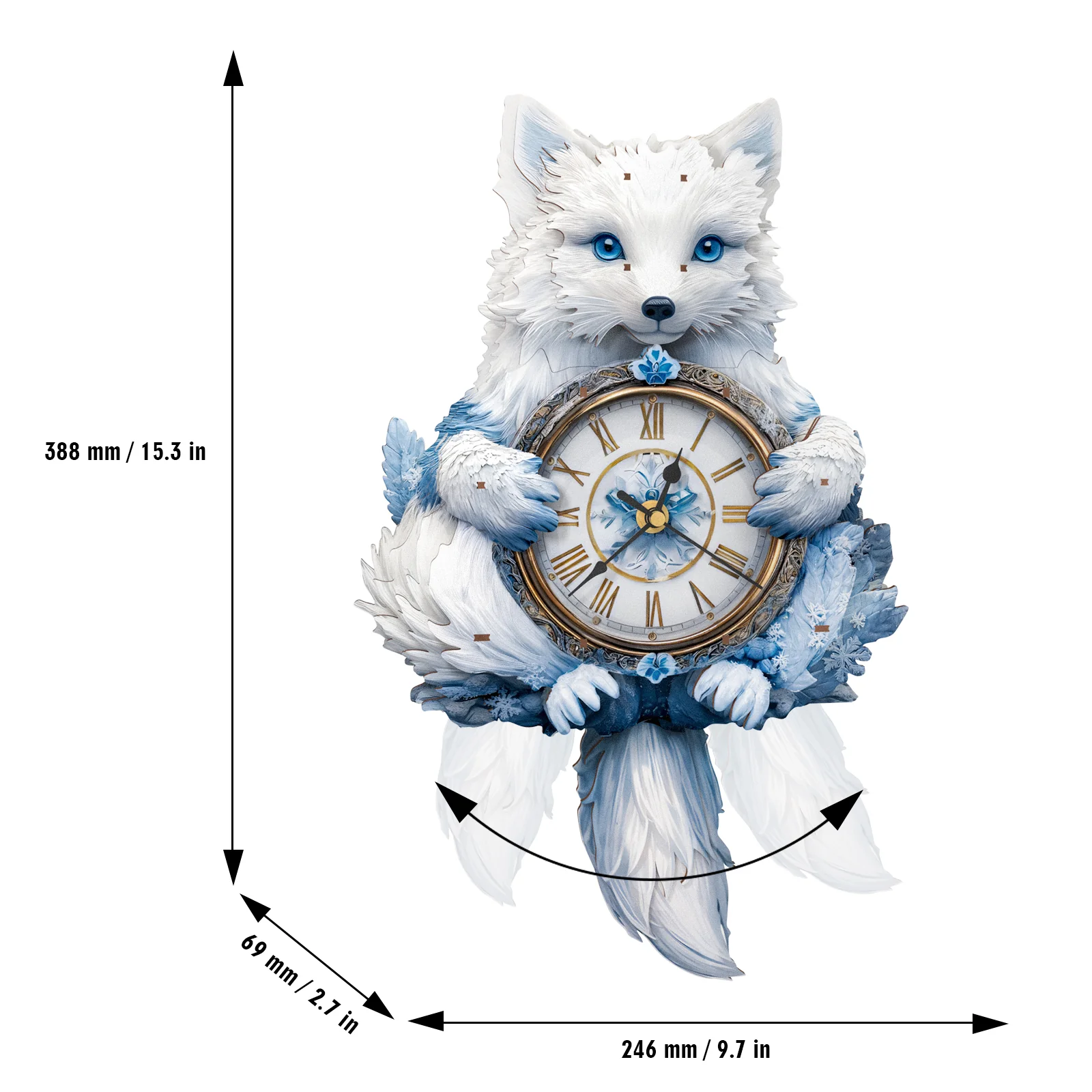 Arctic Fox– DIY Wooden Clock, 3D Puzzle Craft Kit - Image 5