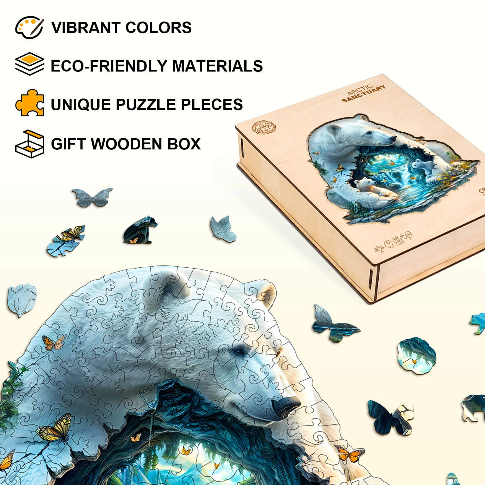 Arctic Sanctuary Wooden Jigsaw Puzzle - Image 4