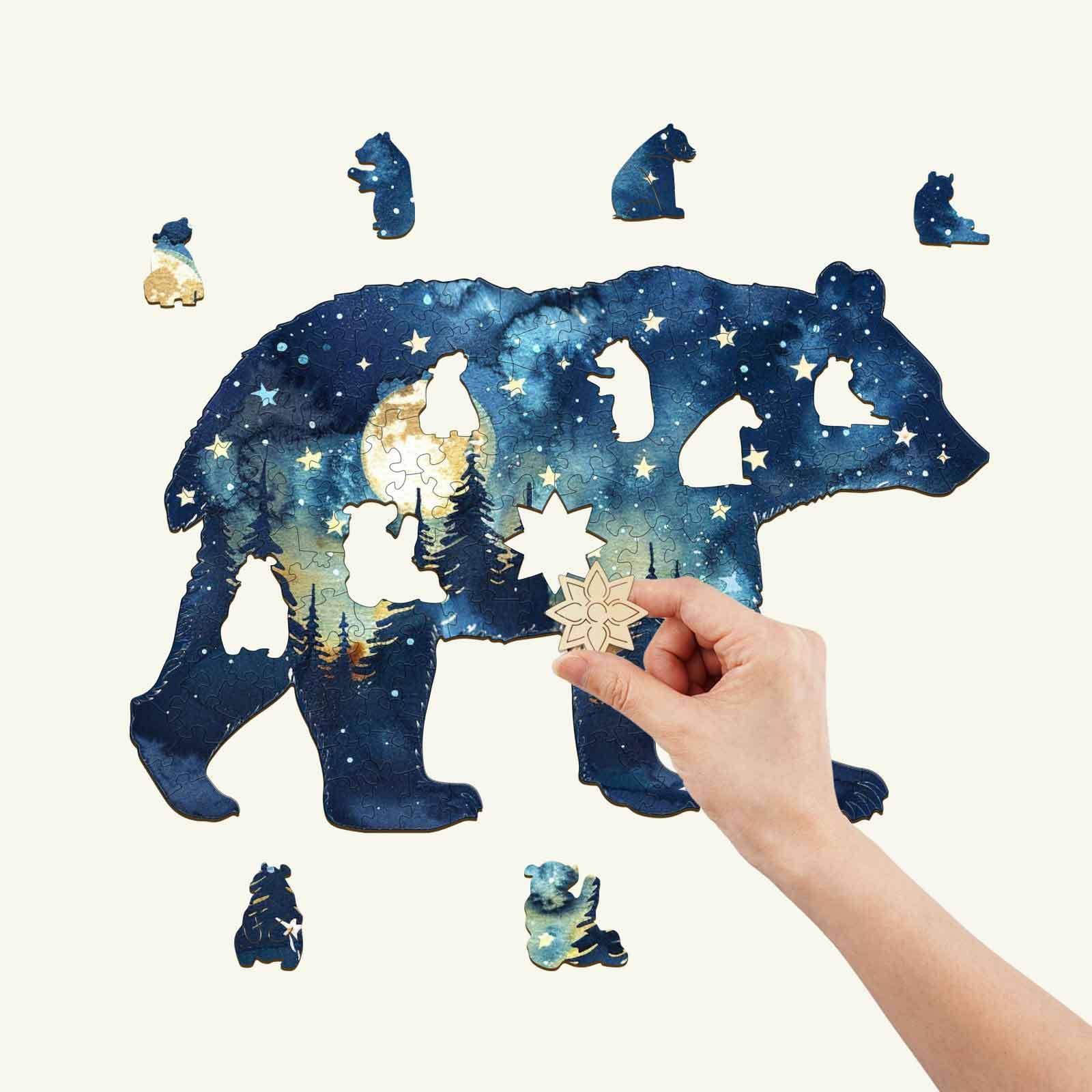 Astral Bear Wooden Jigsaw Puzzle - Image 2