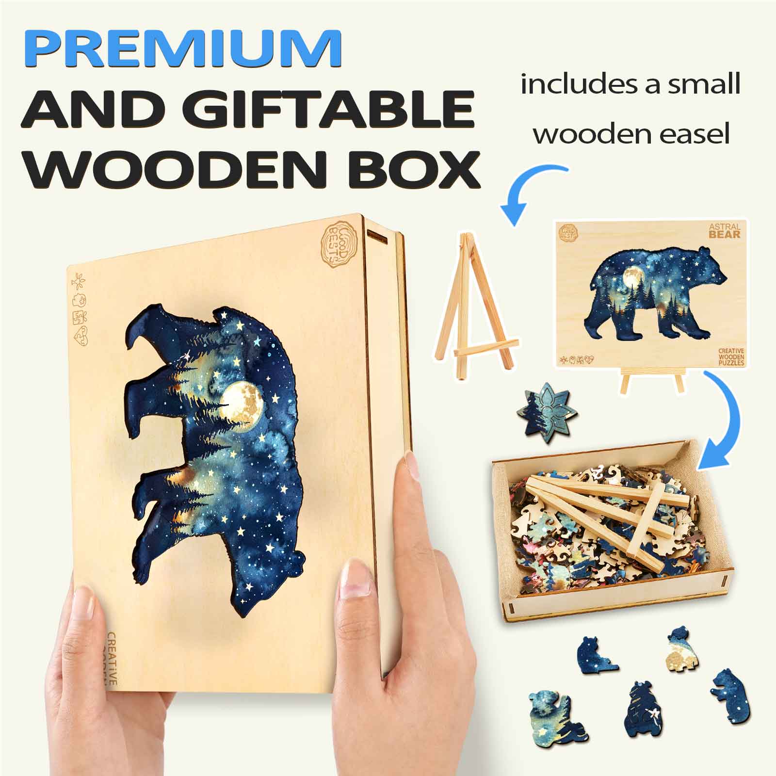 Astral Bear Wooden Jigsaw Puzzle - Image 6