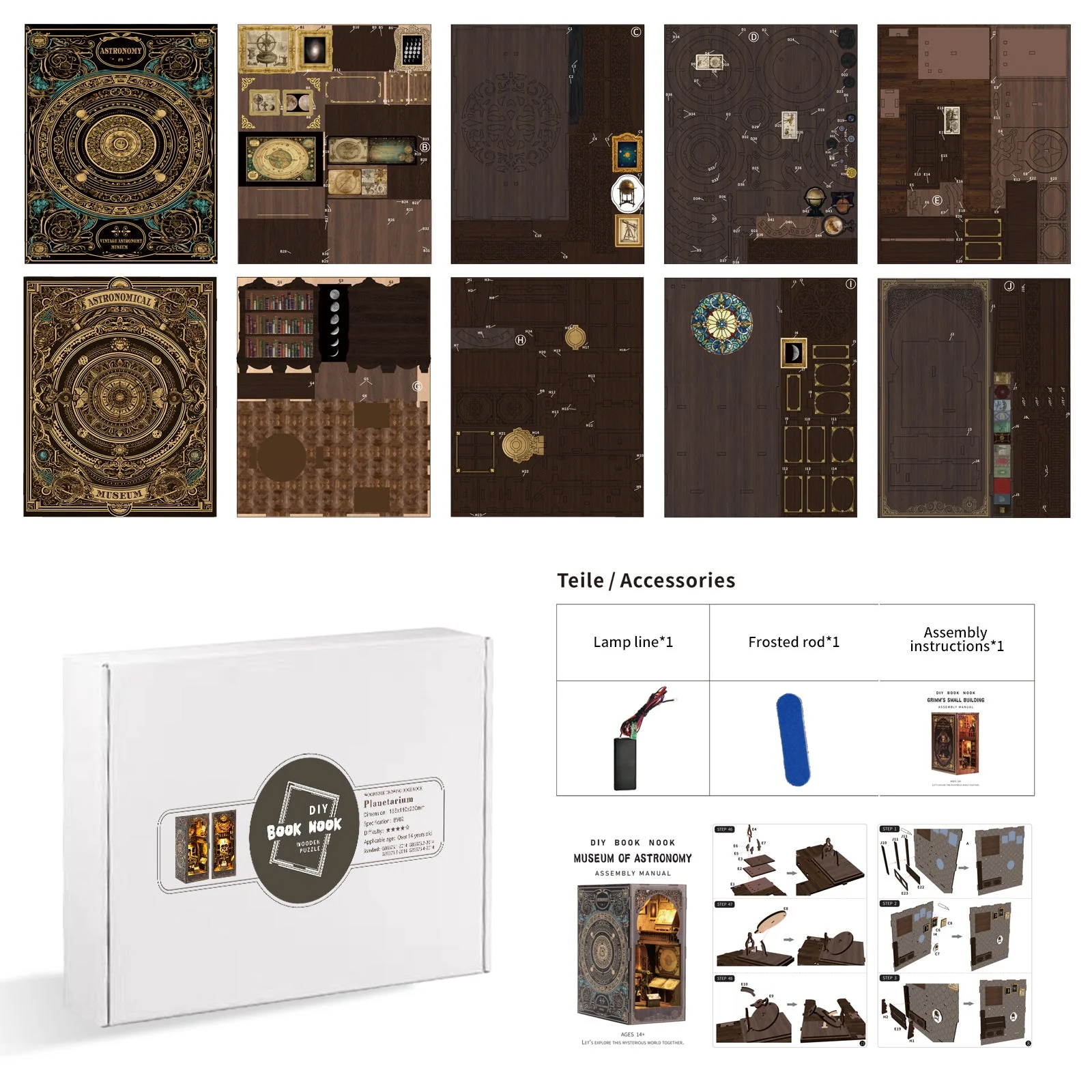 Astronomy Museum - DIY Book Nook Kit,3D Wooden Puzzle - Image 6