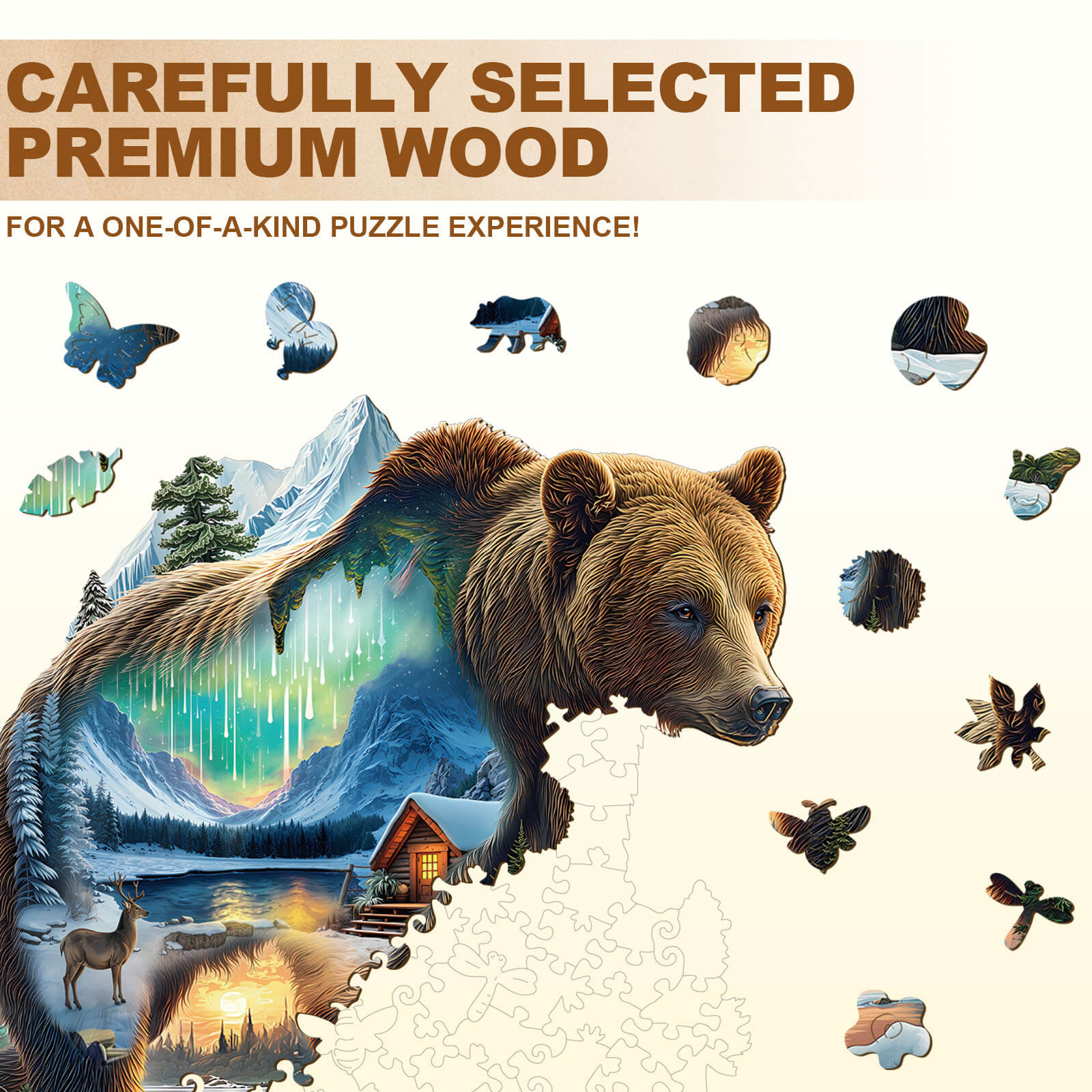 Aurora Bear Wooden Jigsaw Puzzle - Image 3