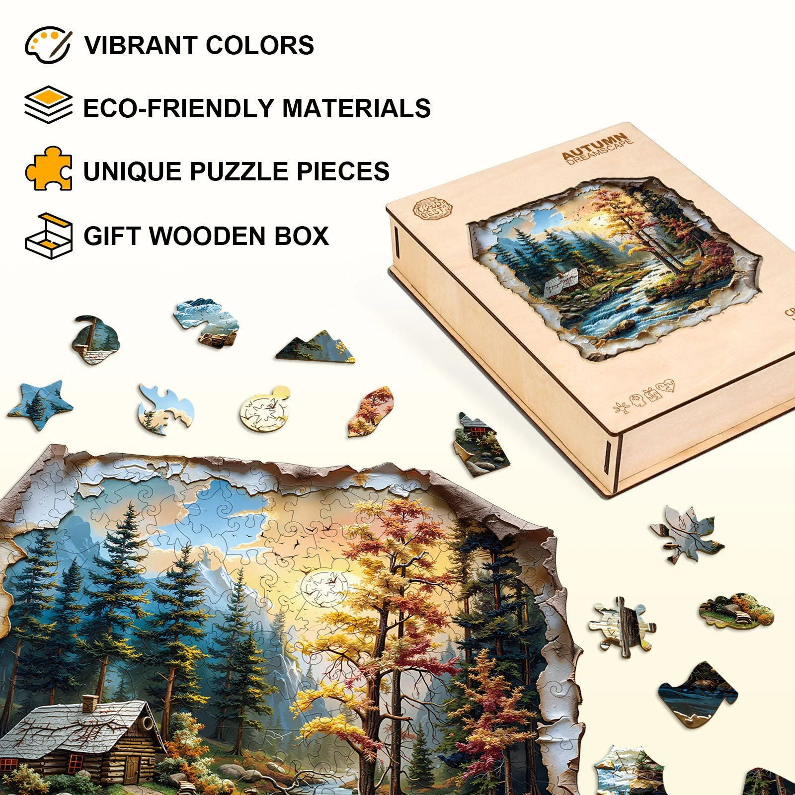 Autumn Dreamscape Wooden Jigsaw Puzzle - Image 6