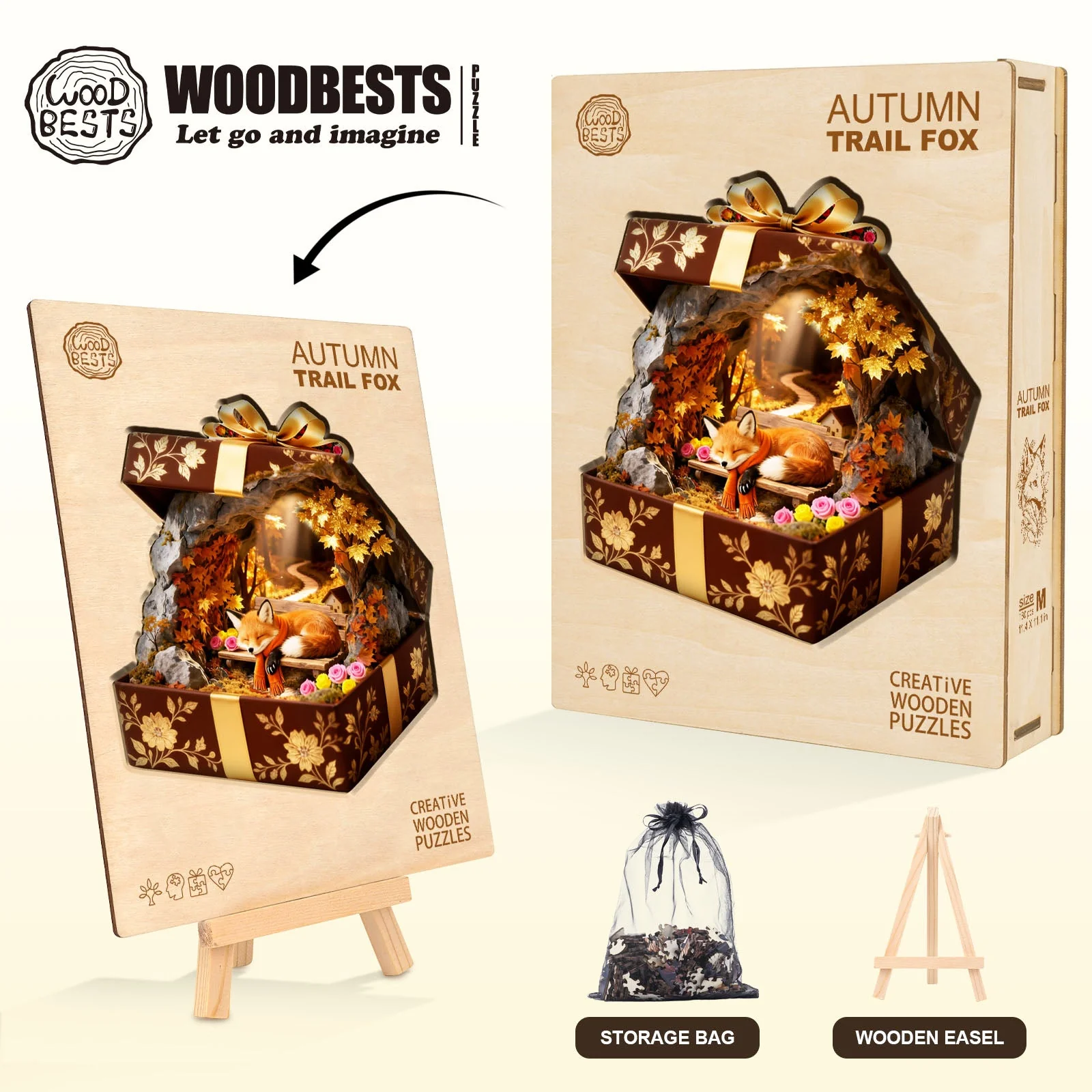 Autumn Trail Fox Wooden Jigsaw Puzzle - Image 6