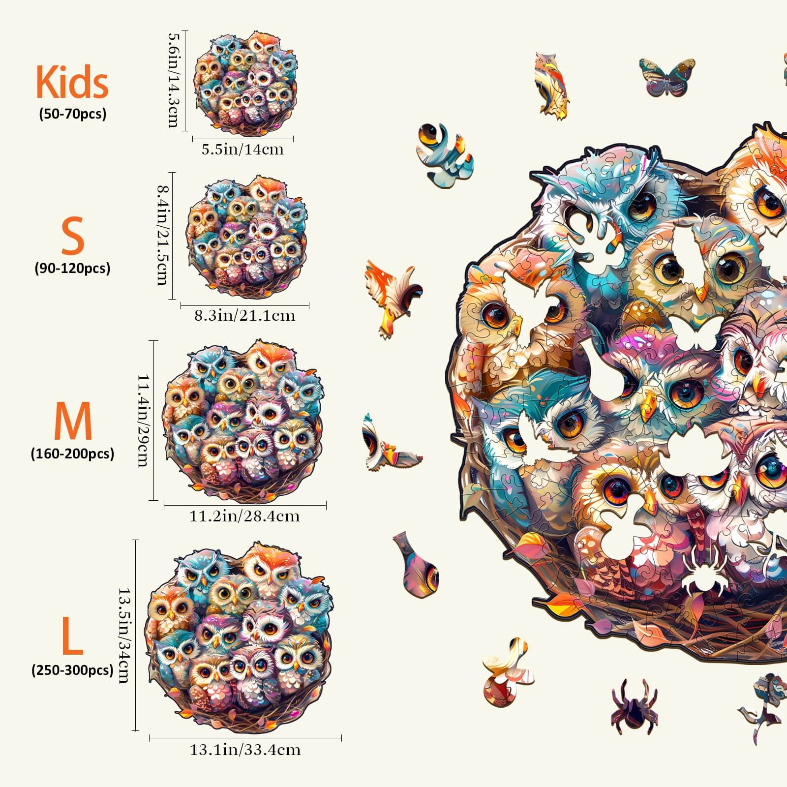 Baby Owls Wooden Jigsaw Puzzle - Image 4