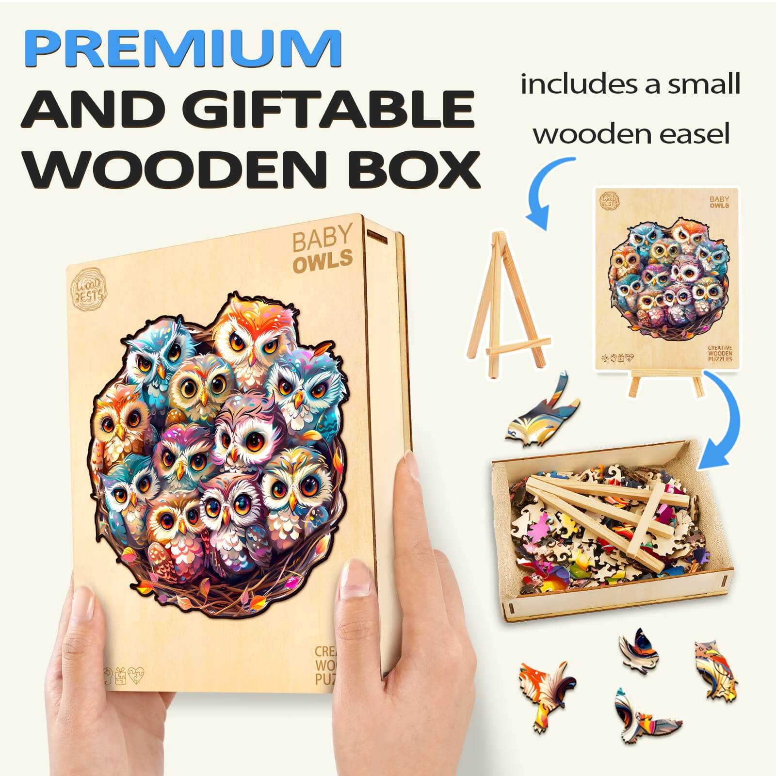 Baby Owls Wooden Jigsaw Puzzle - Image 6