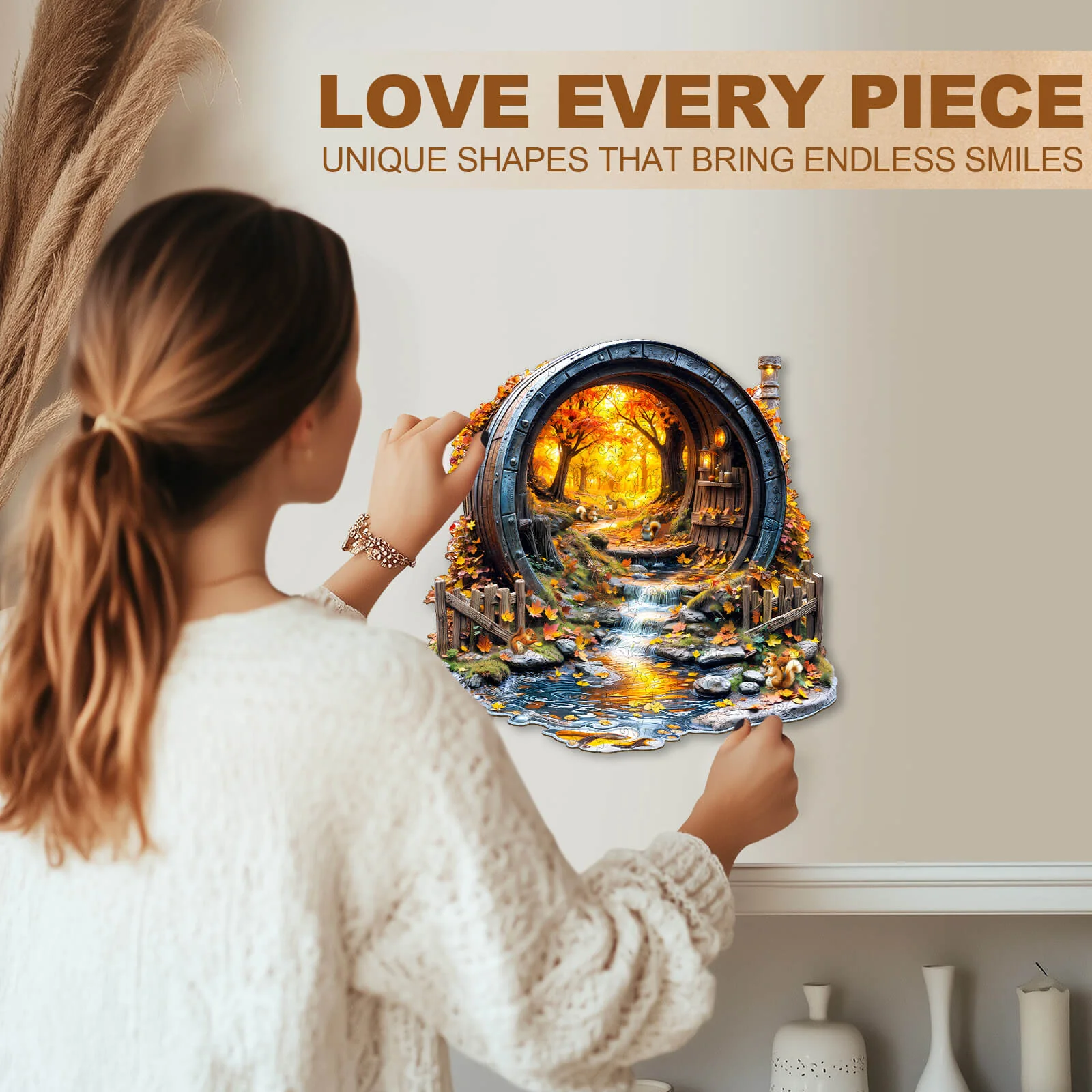 Barrel of Autumn Wooden Jigsaw Puzzle - Image 11