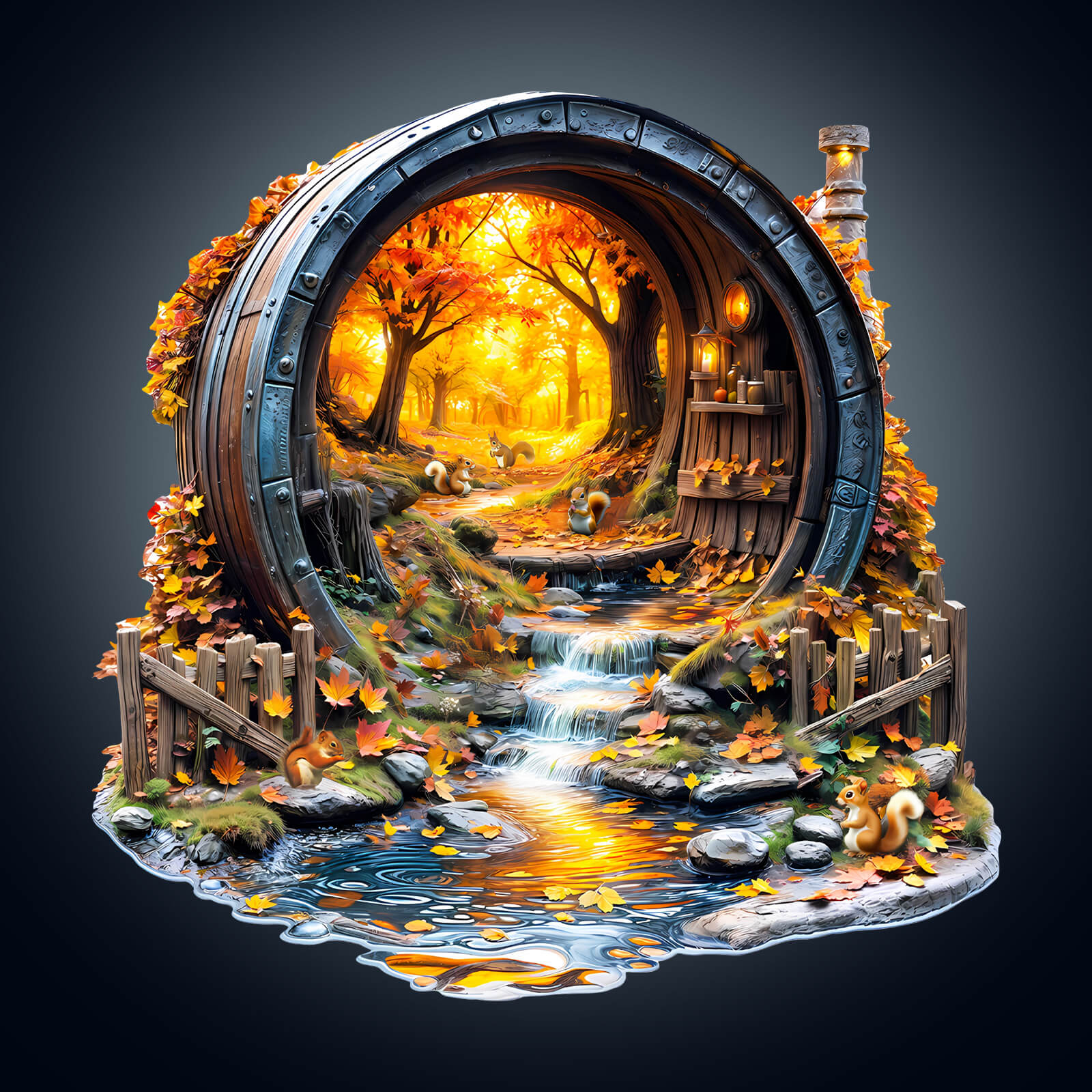 Barrel of Autumn Wooden Jigsaw Puzzle - Image 2