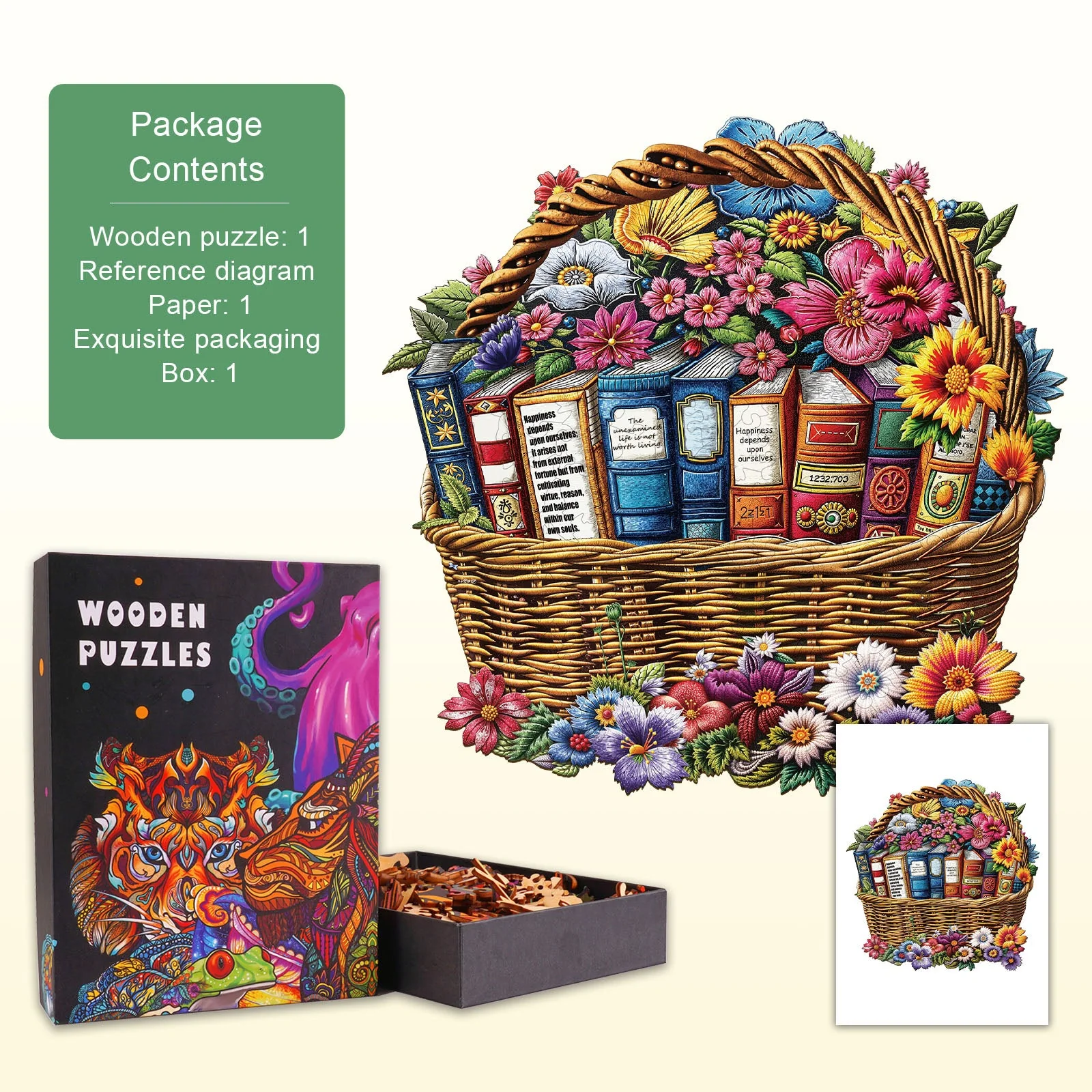 Basket of Knowledge Wooden Jigsaw Puzzle - Image 5
