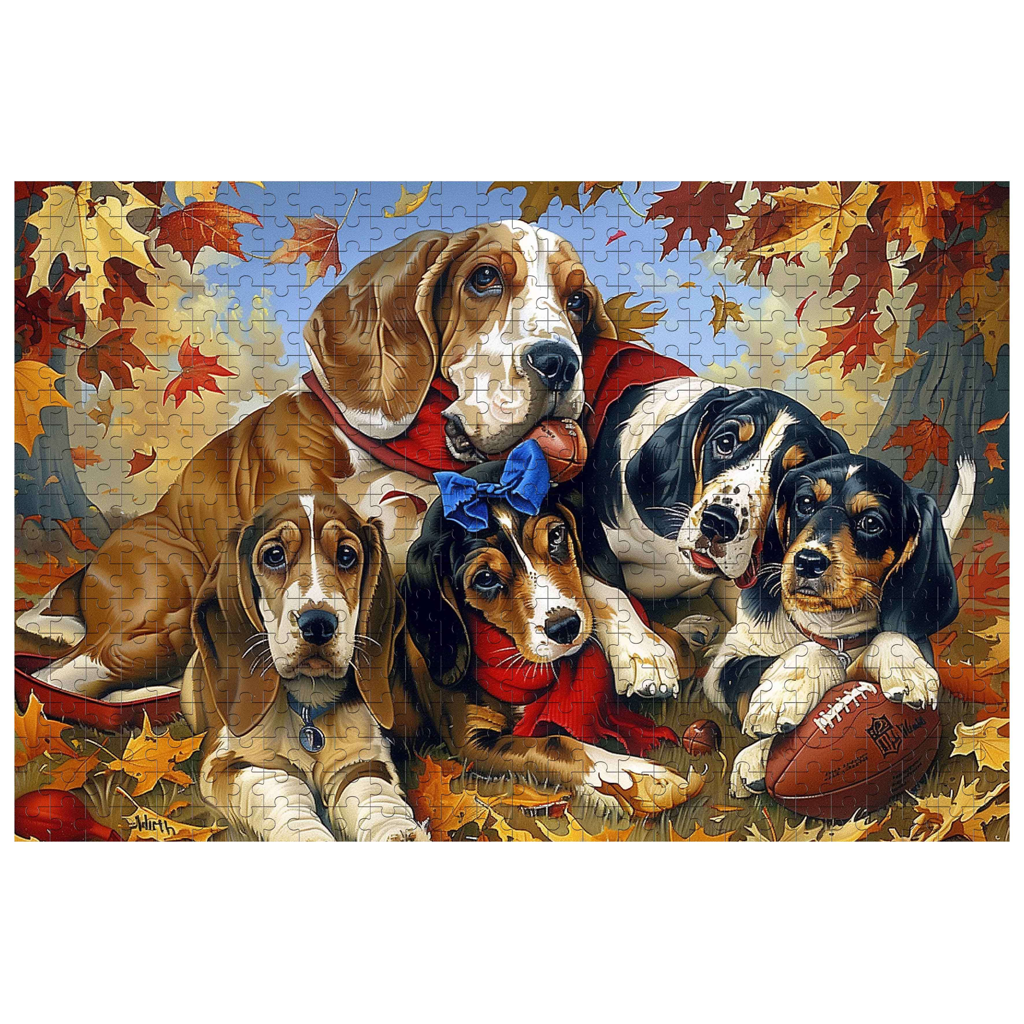 Basset Hound Family 500 / 1000 Piece Puzzle - Image 3