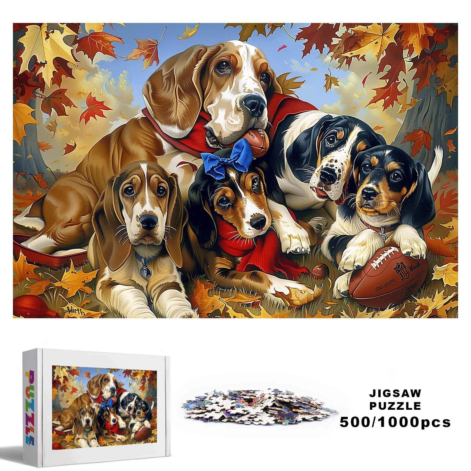 Basset Hound Family 500 / 1000 Piece Puzzle - Image 4