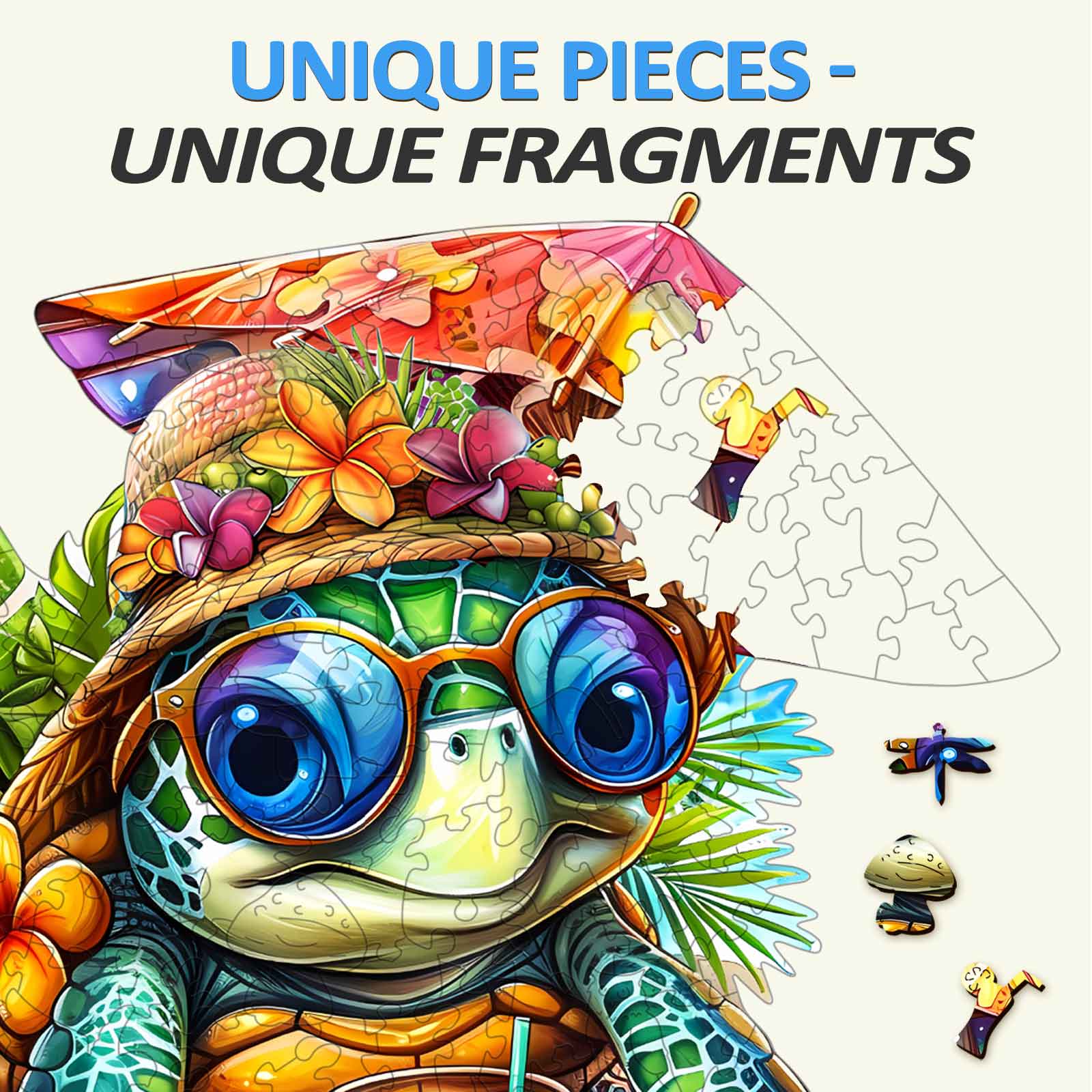 Beach Turtle Wooden Jigsaw Puzzle - Image 3