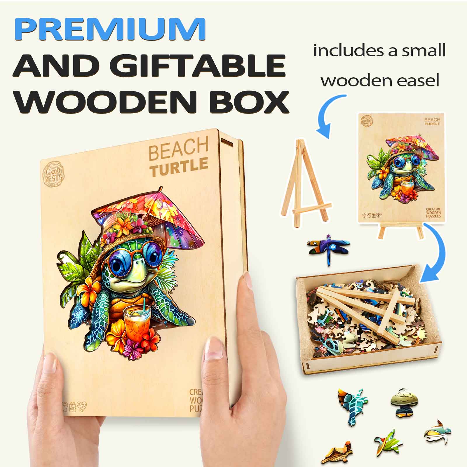 Beach Turtle Wooden Jigsaw Puzzle - Image 7