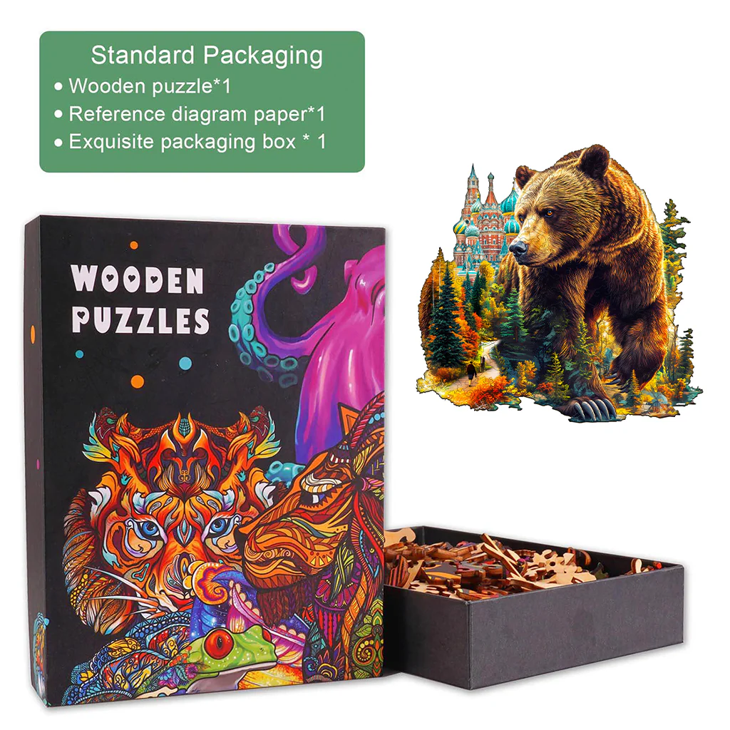 Bear and Basilica Wooden Jigsaw Puzzle - Image 5