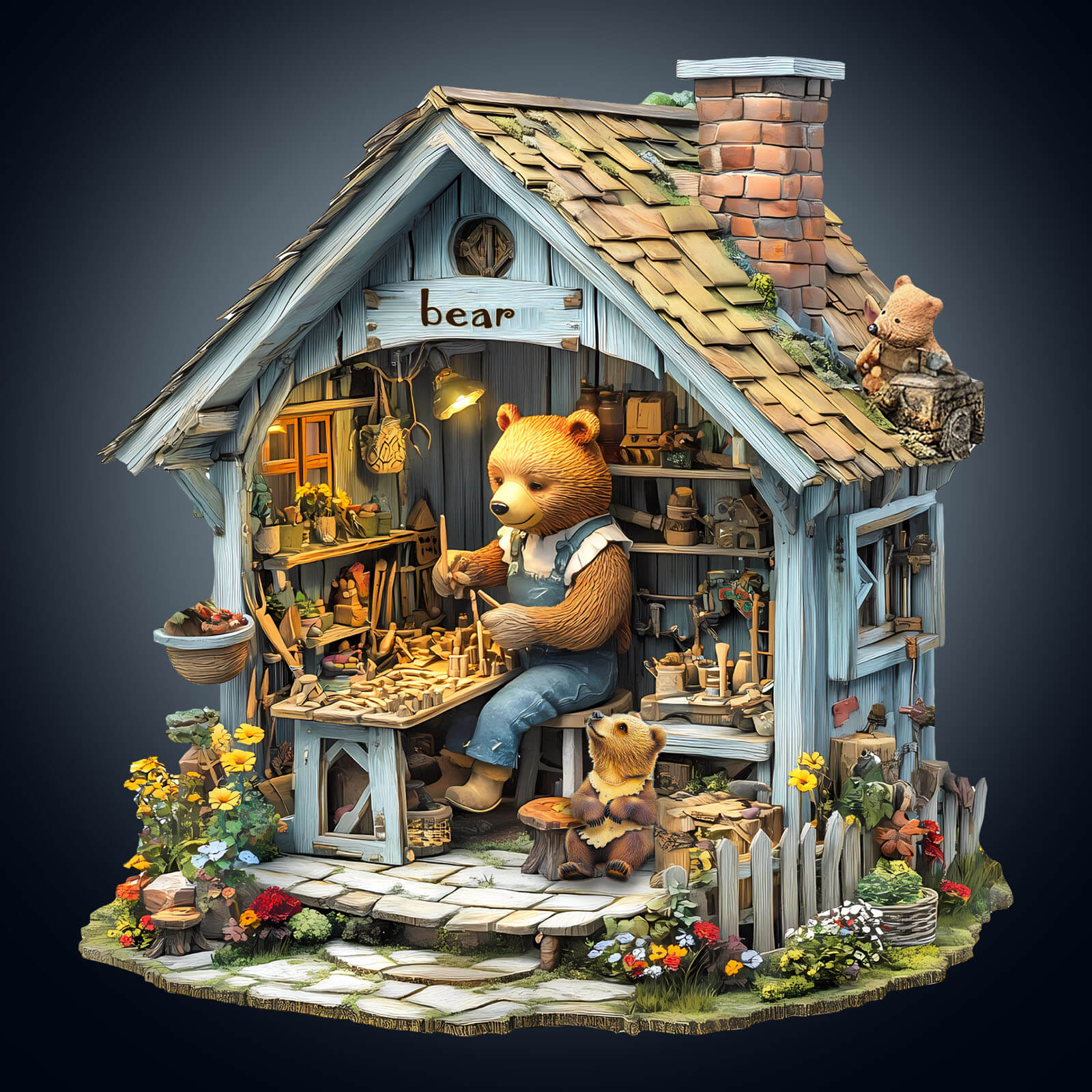 Bear Repair House Wooden Jigsaw Puzzle - Image 2