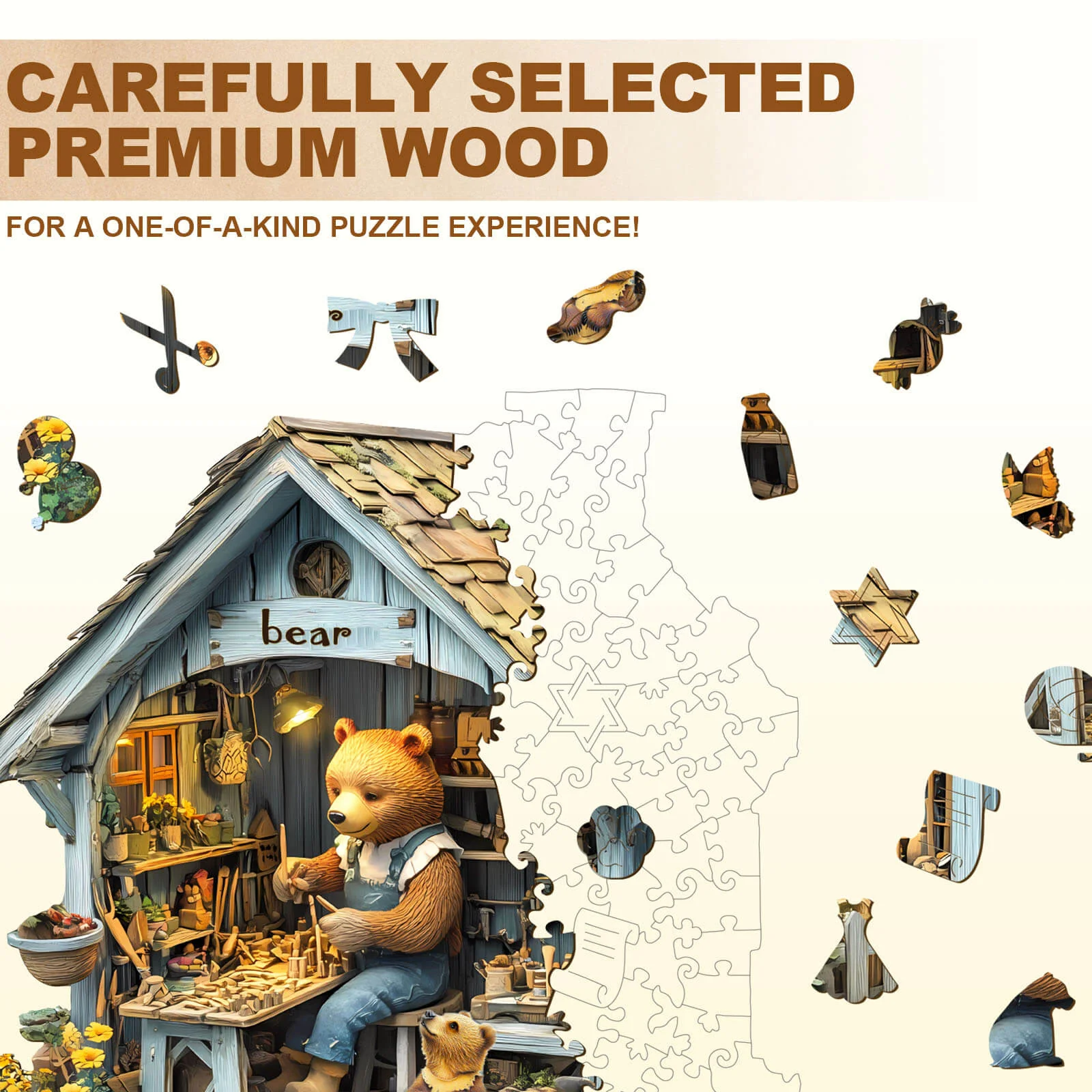 Bear Repair House Wooden Jigsaw Puzzle - Image 3