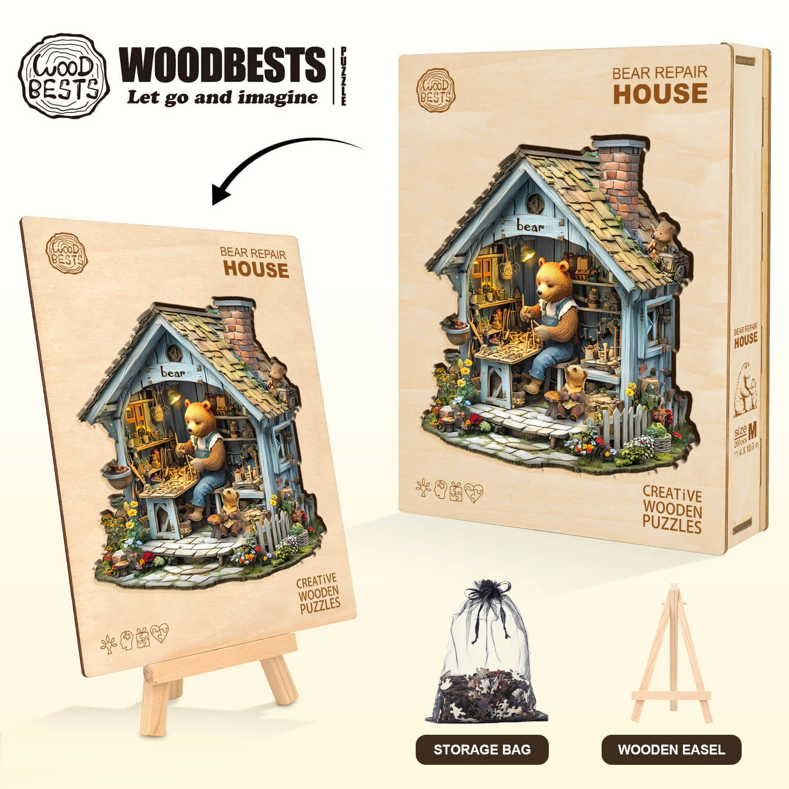 Bear Repair House Wooden Jigsaw Puzzle - Image 6