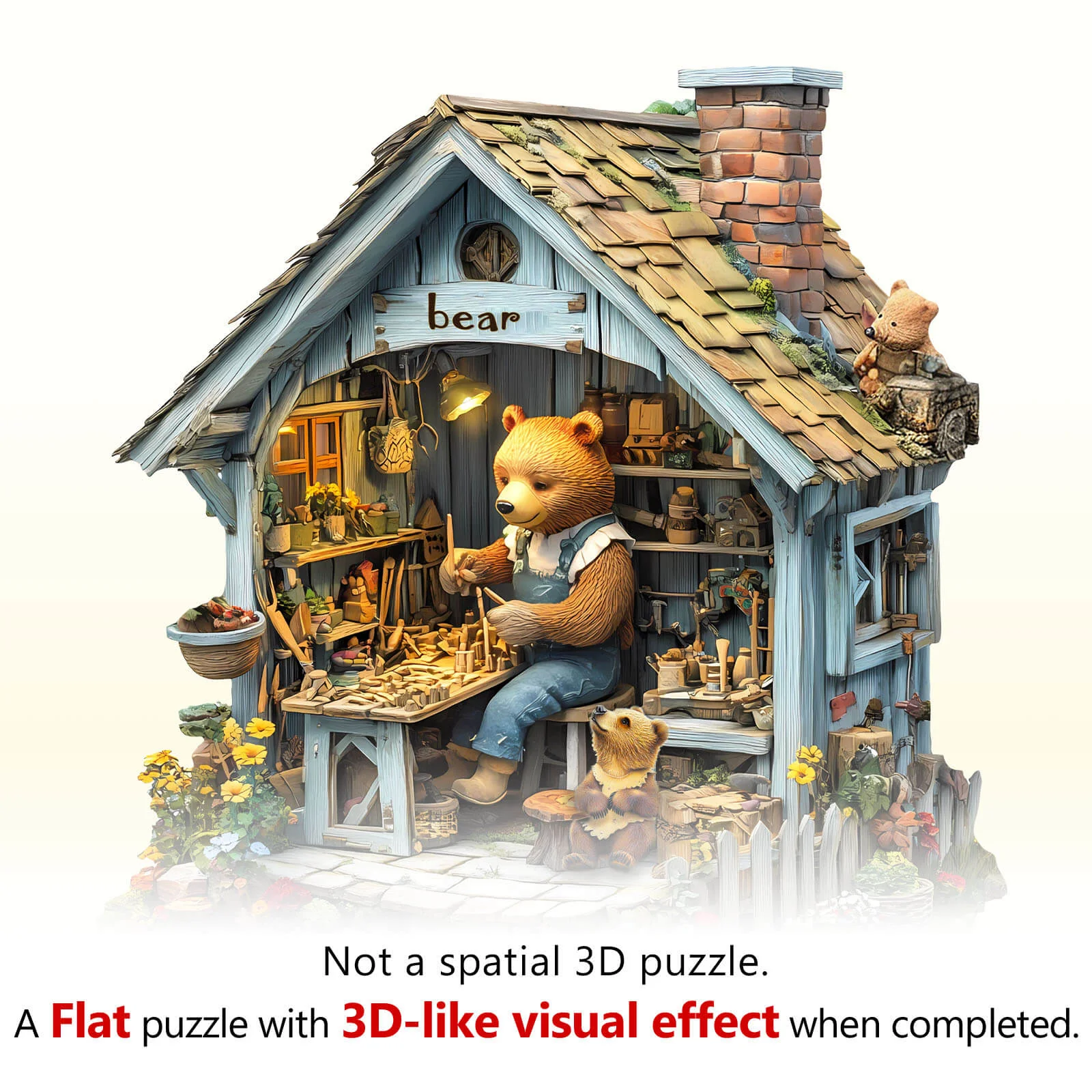 Bear Repair House Wooden Jigsaw Puzzle - Image 8
