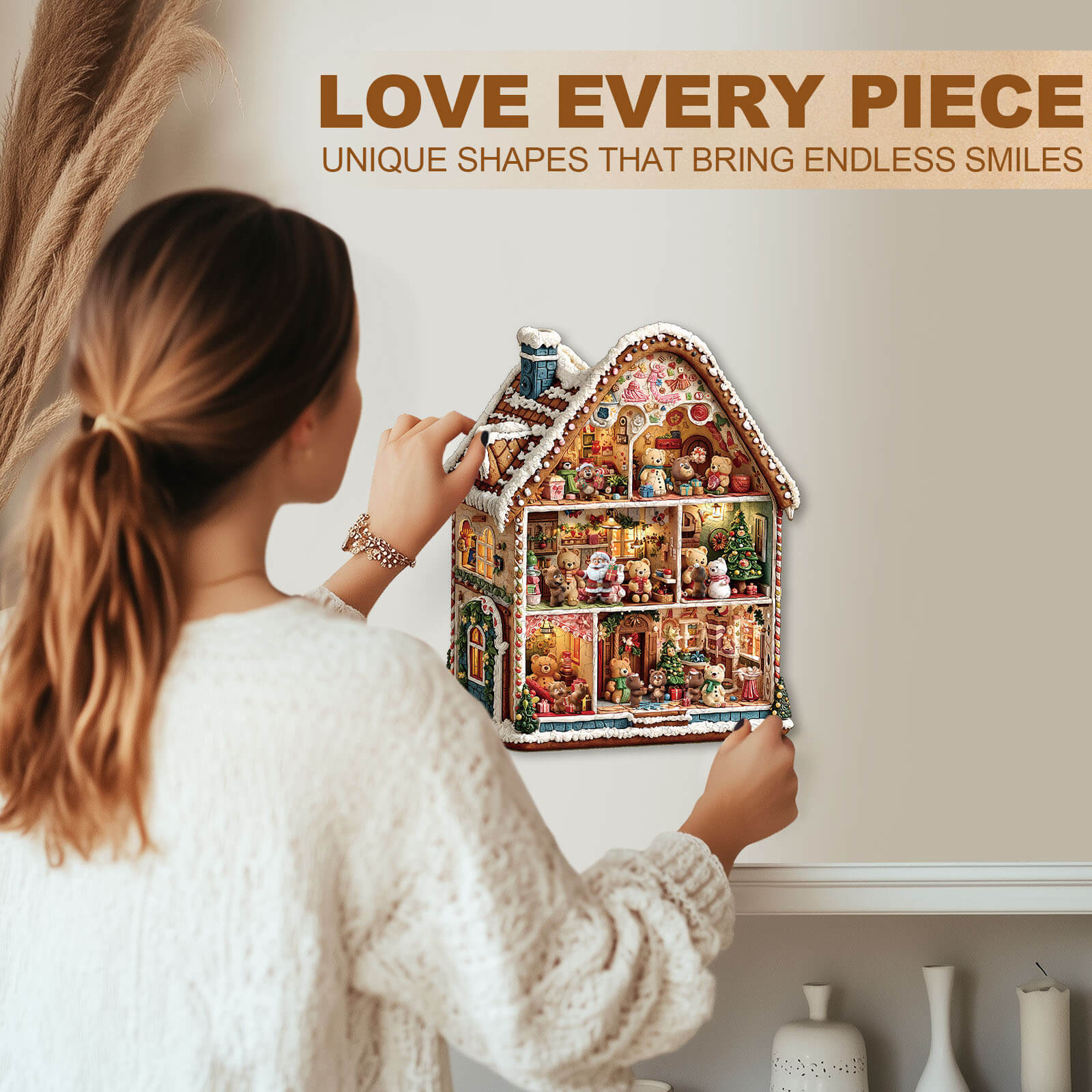 Bear's House - Christmas Wooden Jigsaw Puzzle - Image 11