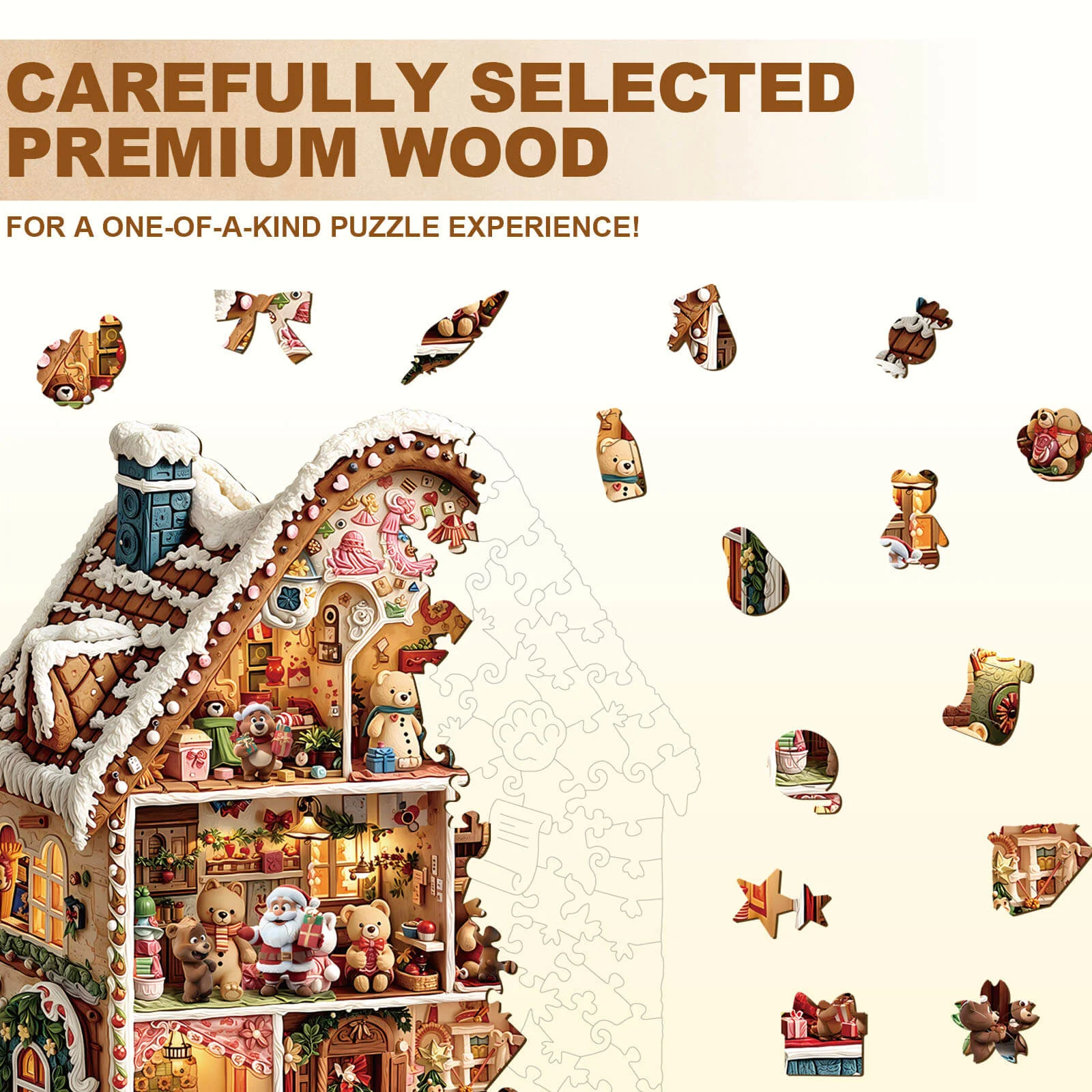 Bear's House - Christmas Wooden Jigsaw Puzzle - Image 3