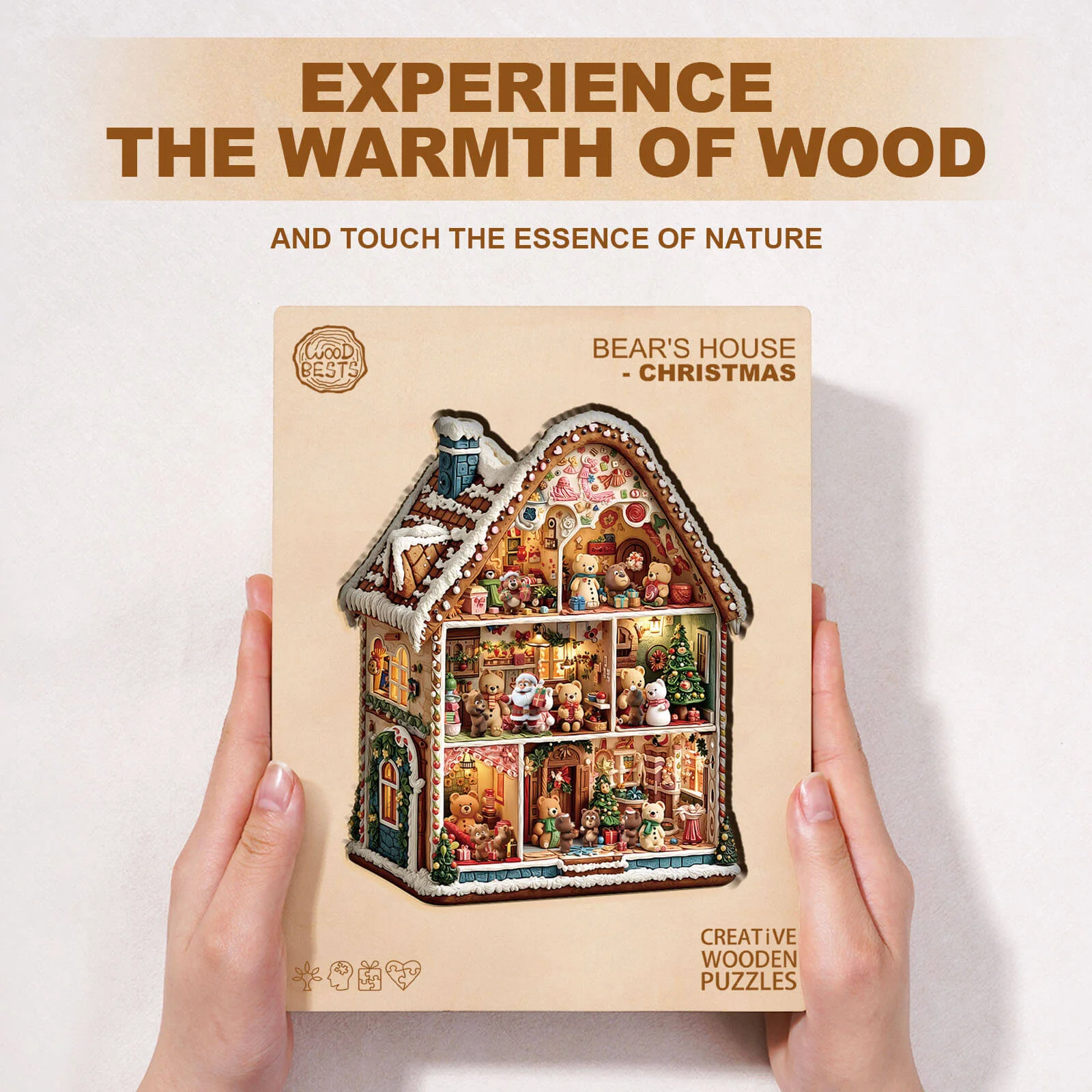 Bear's House - Christmas Wooden Jigsaw Puzzle - Image 4