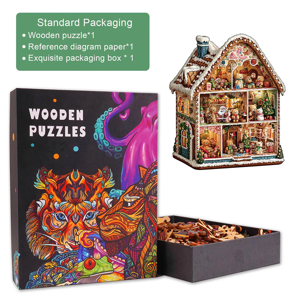Bear's House - Christmas Wooden Jigsaw Puzzle - Image 6