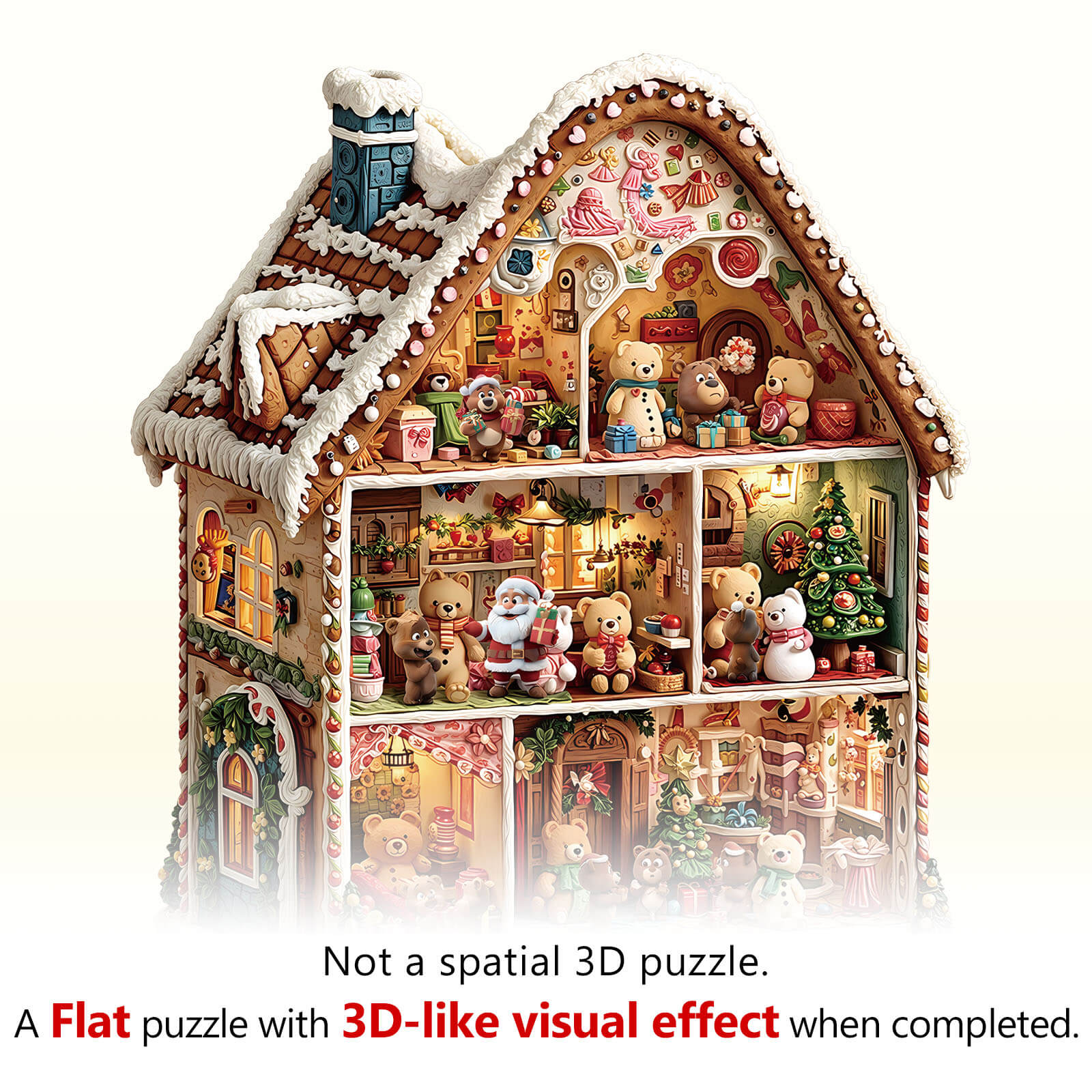 Bear's House - Christmas Wooden Jigsaw Puzzle - Image 9