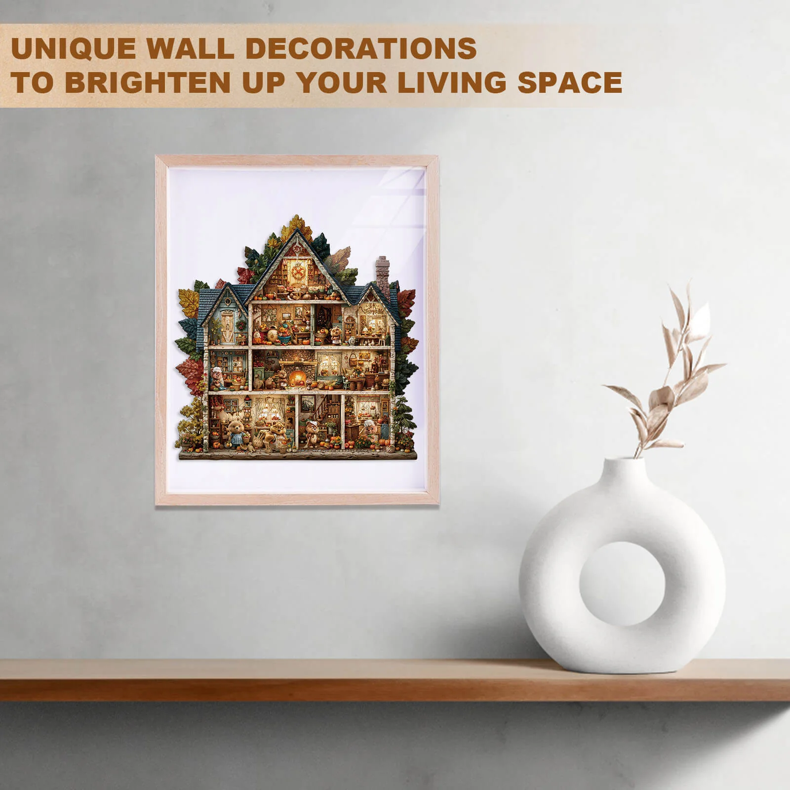 Bear's House - Thanksgiving Day Wooden Jigsaw Puzzle - Image 10