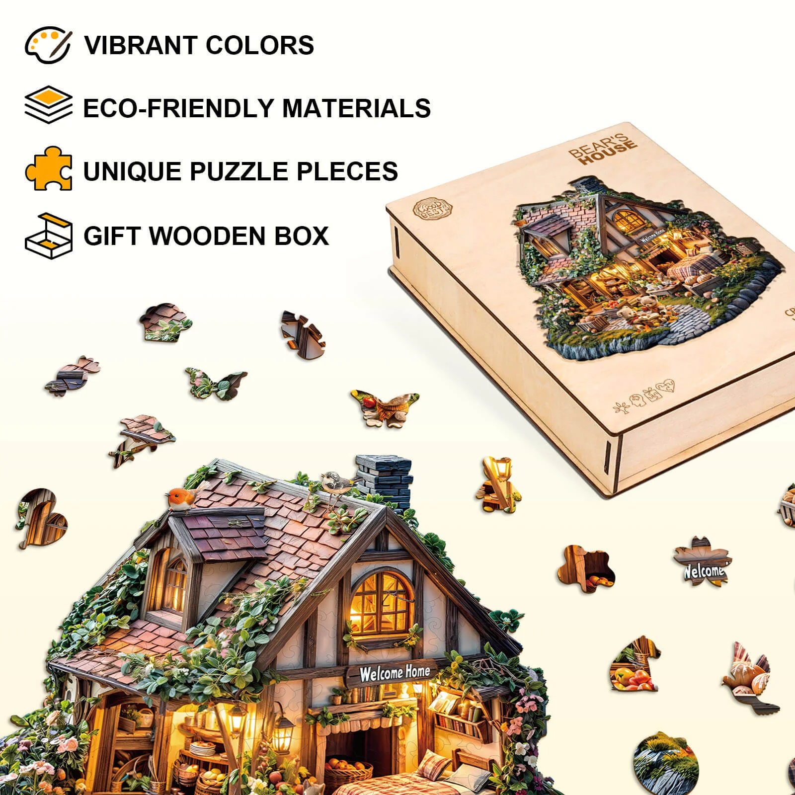 Bear's house Wooden Jigsaw Puzzle - Image 5