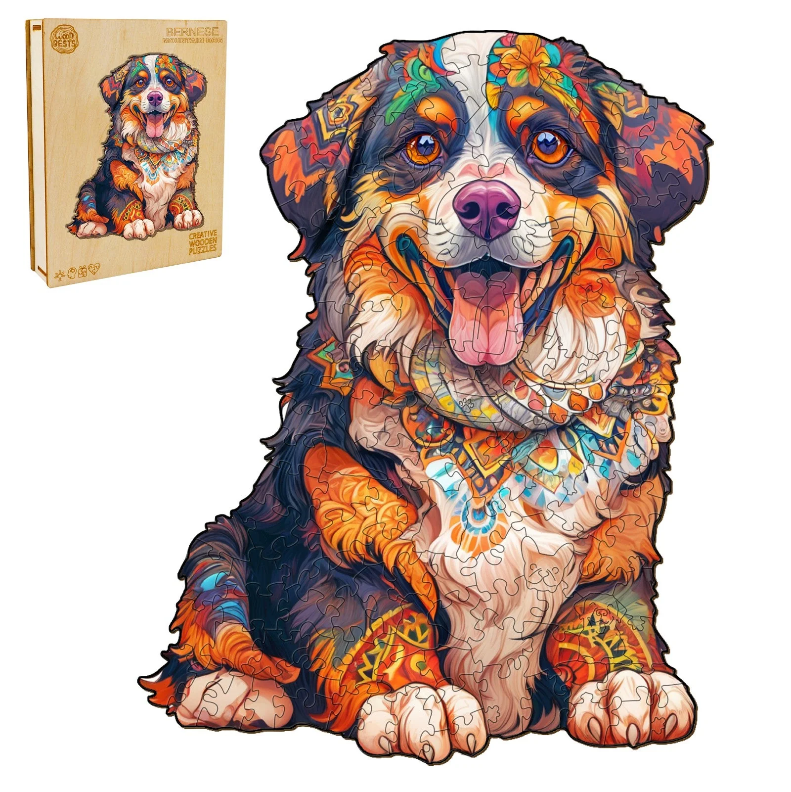 Bernese Mountain Dog Wooden Jigsaw Puzzle - Image 3