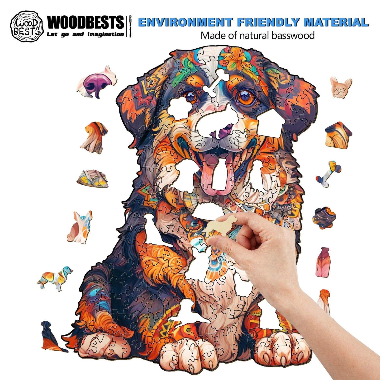 Bernese Mountain Dog Wooden Jigsaw Puzzle - Image 4