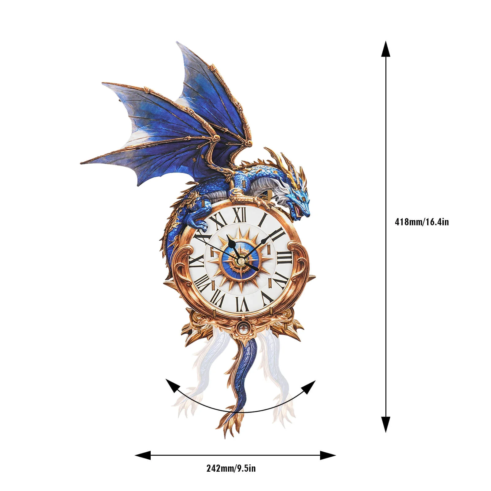 Blue Dragon-DIY Wooden Clock, 3D Puzzle Craft Kit - Image 6