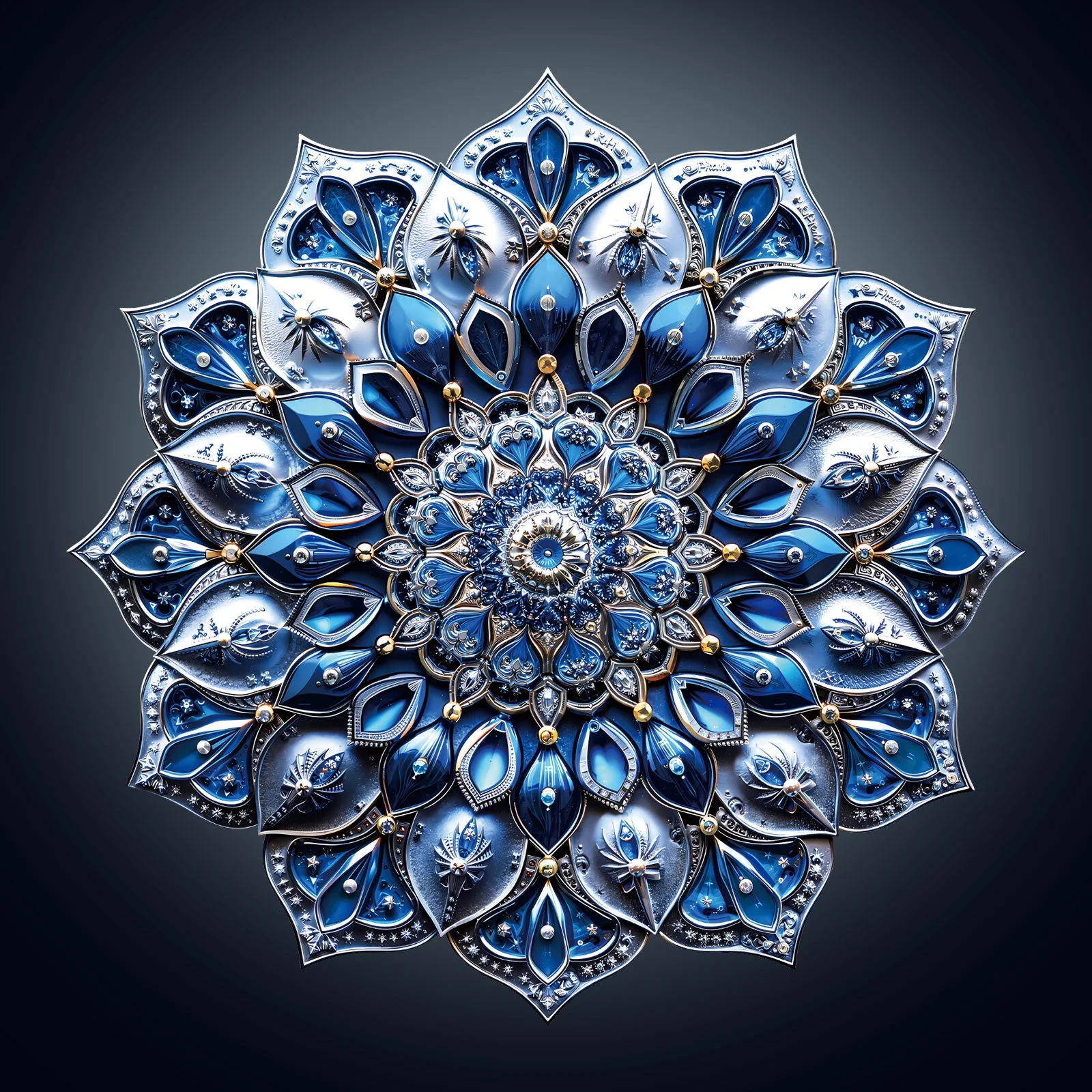Blue Mandala Wooden Jigsaw Puzzle - Image 3