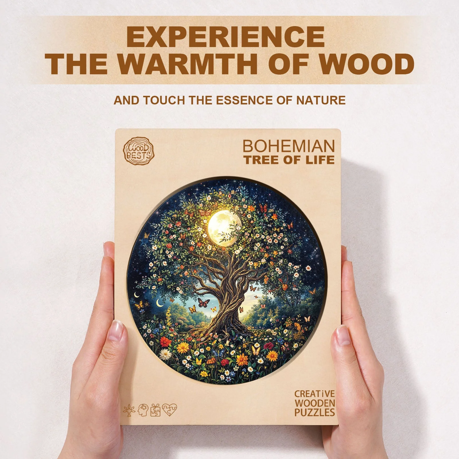 Bohemian Tree of Life Wooden Jigsaw Puzzle - Image 3
