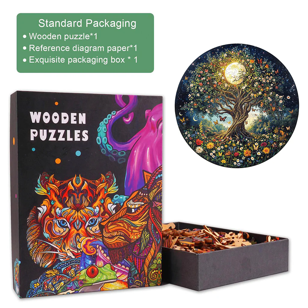 Bohemian Tree of Life Wooden Jigsaw Puzzle - Image 5