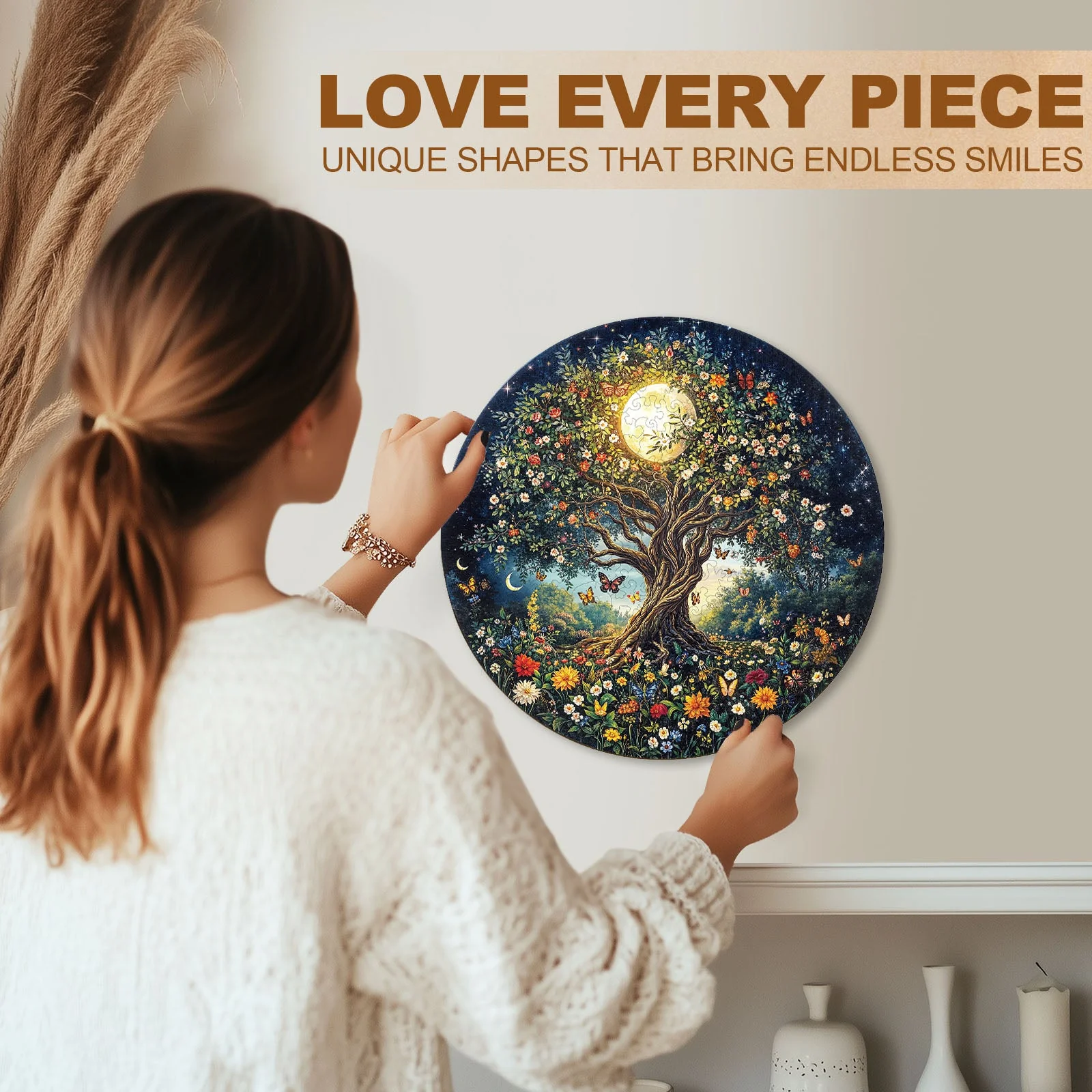 Bohemian Tree of Life Wooden Jigsaw Puzzle - Image 8