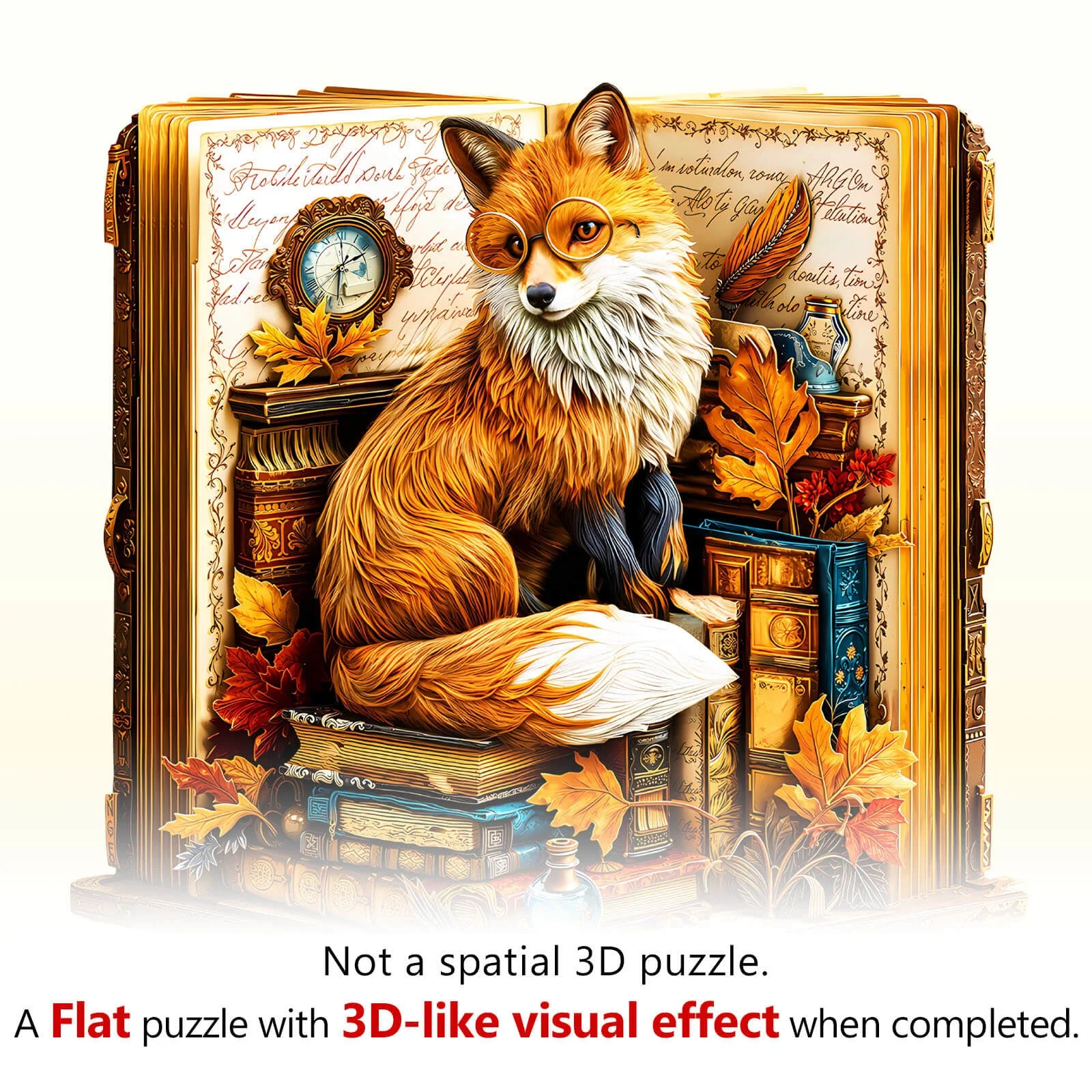 Book Fox Wooden Jigsaw Puzzle - Image 3