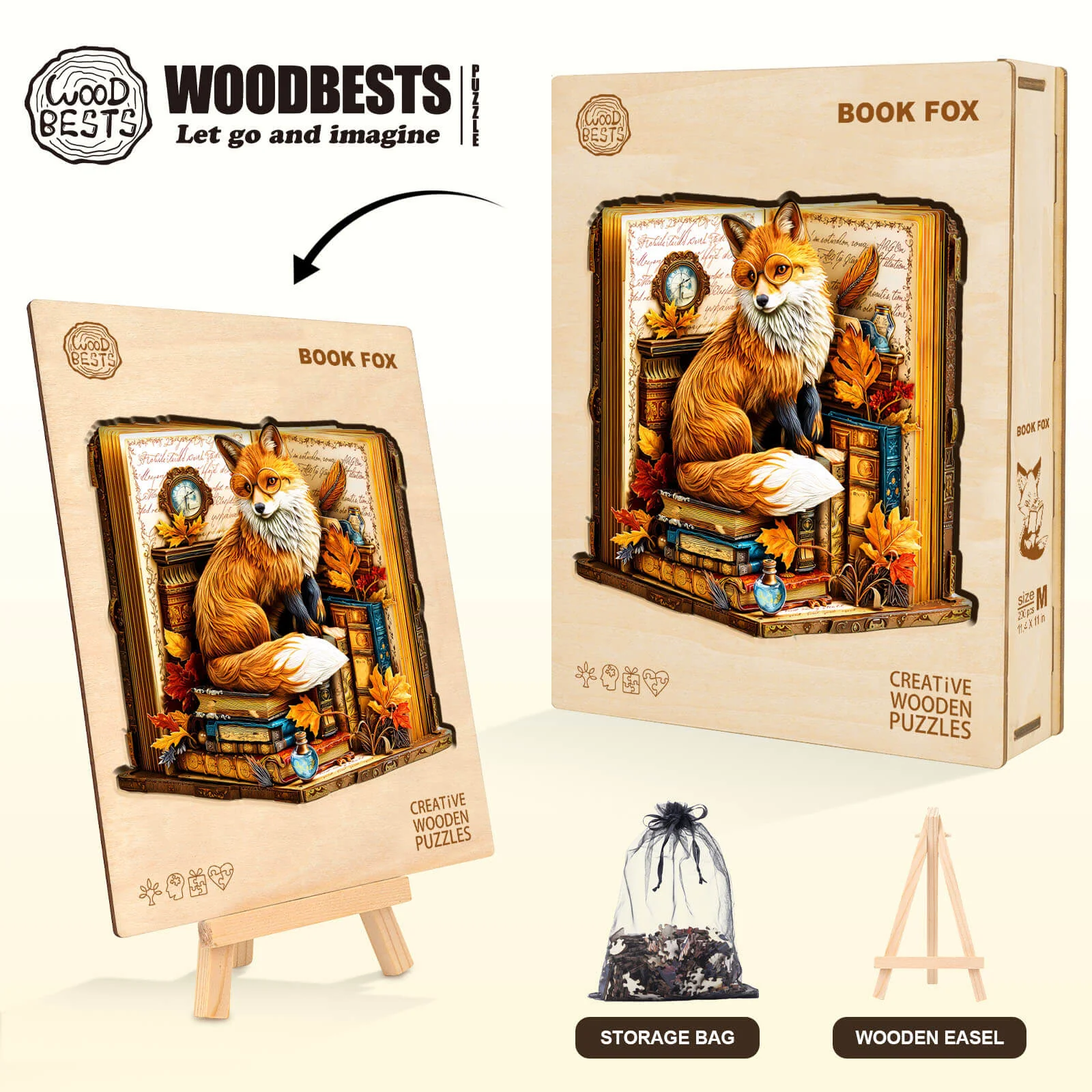 Book Fox Wooden Jigsaw Puzzle - Image 8