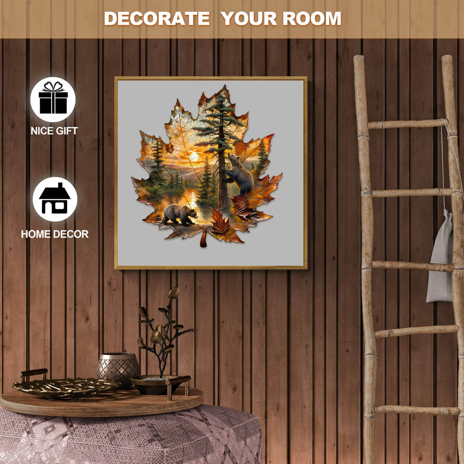 Brown bear autumn Wooden Jigsaw Puzzle - Image 9