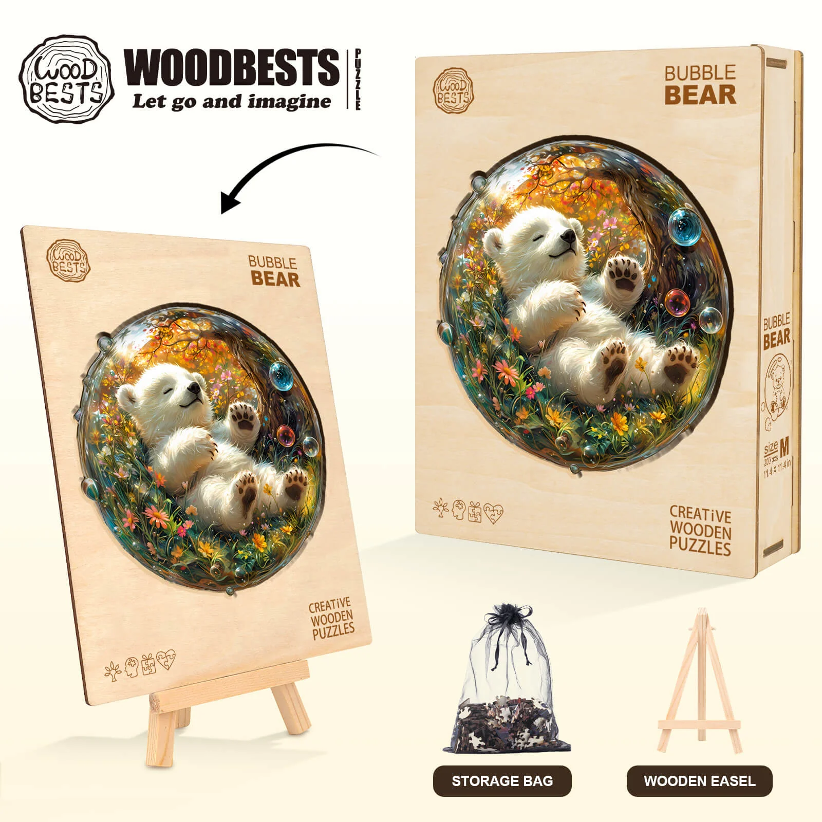 Bubble bear Wooden Jigsaw Puzzle - Image 7
